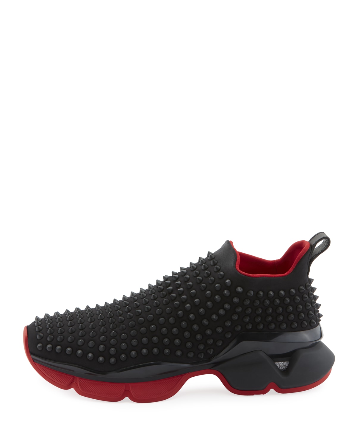 men's spiked red bottom sneakers