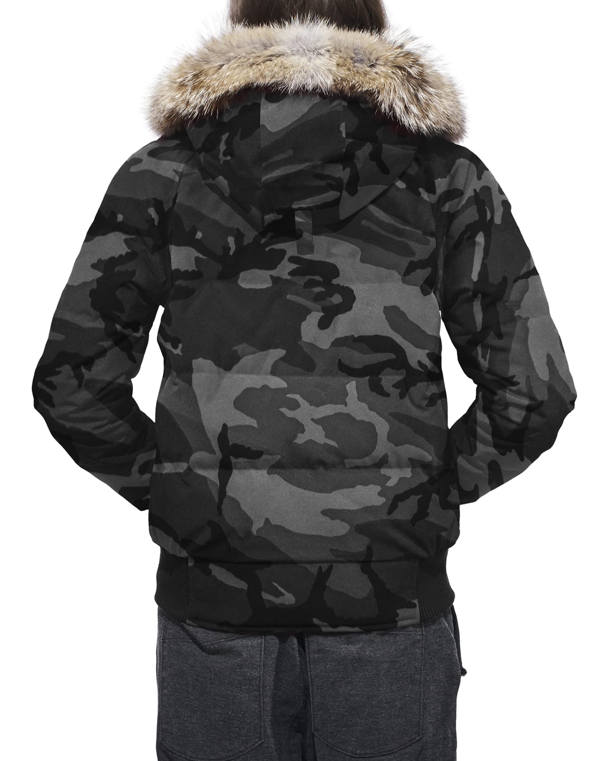 Savona Camo Bomber Jacket w Fur Trim Hood