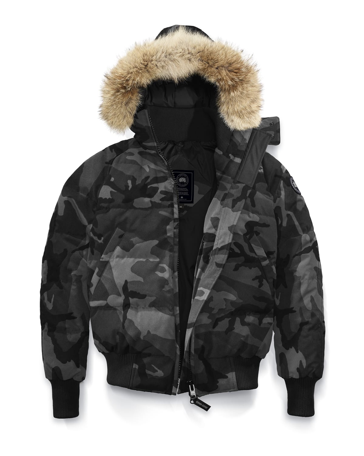 Savona Camo Bomber Jacket w Fur Trim Hood