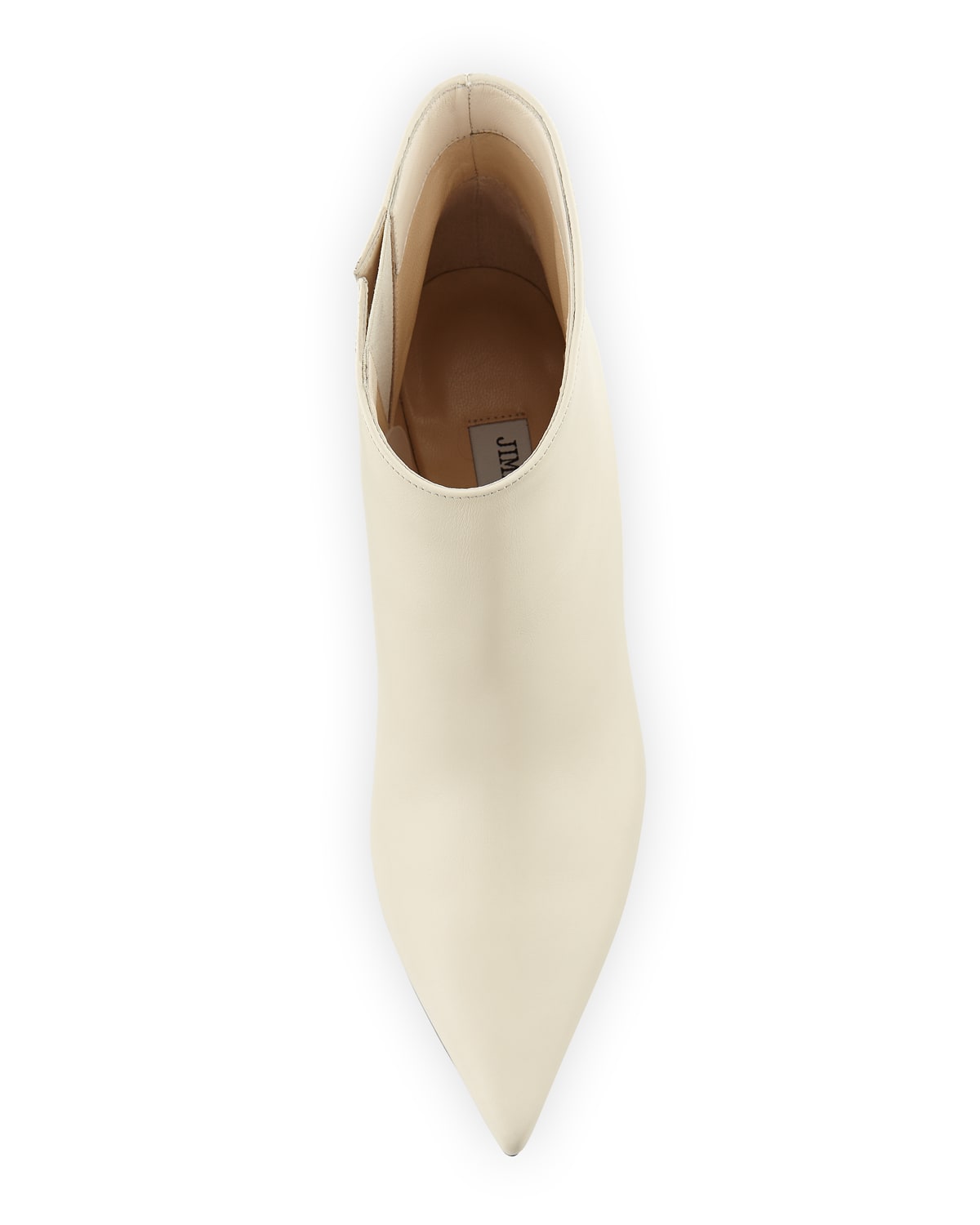 Marinda Smooth Leather Booties Off White