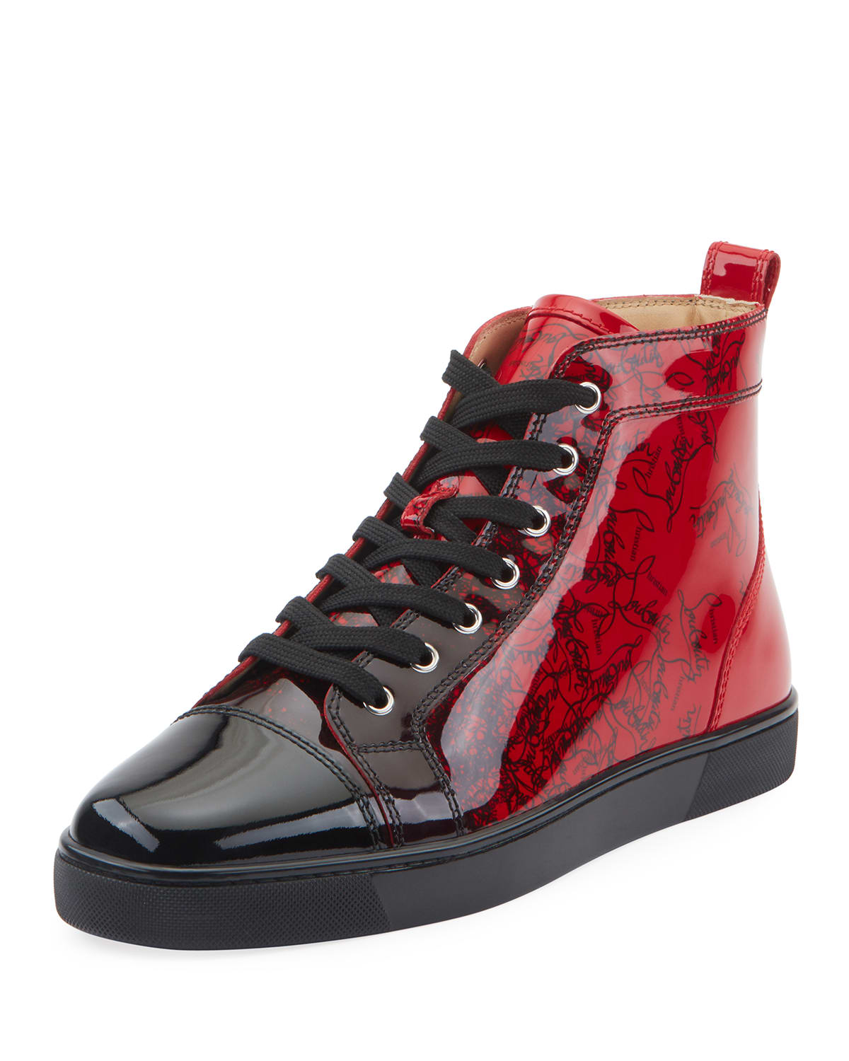 Christian Louboutin Men s Louis Ombre Patent Leather High Top Sneakers