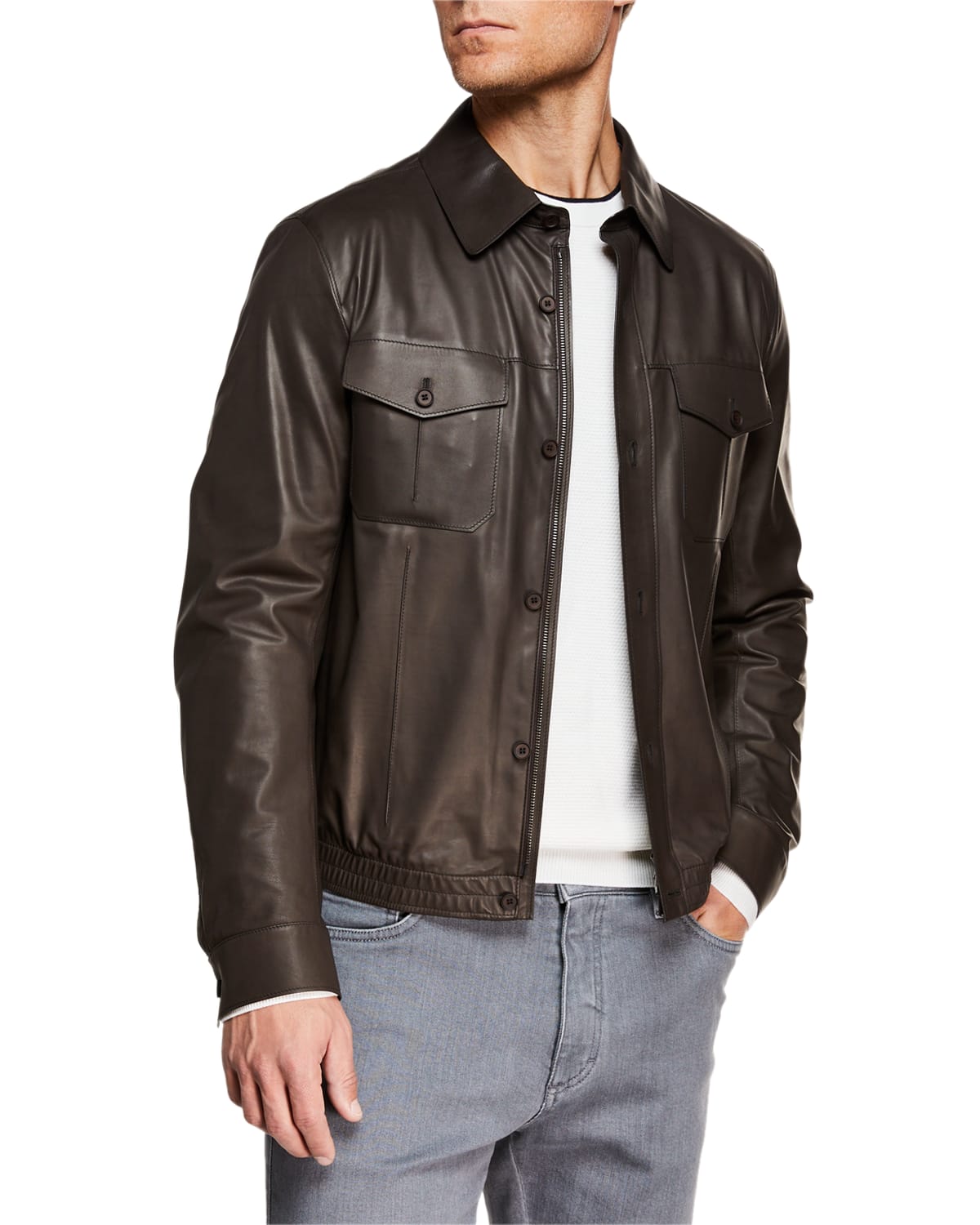 Ermenegildo zegna leather jacket best sale