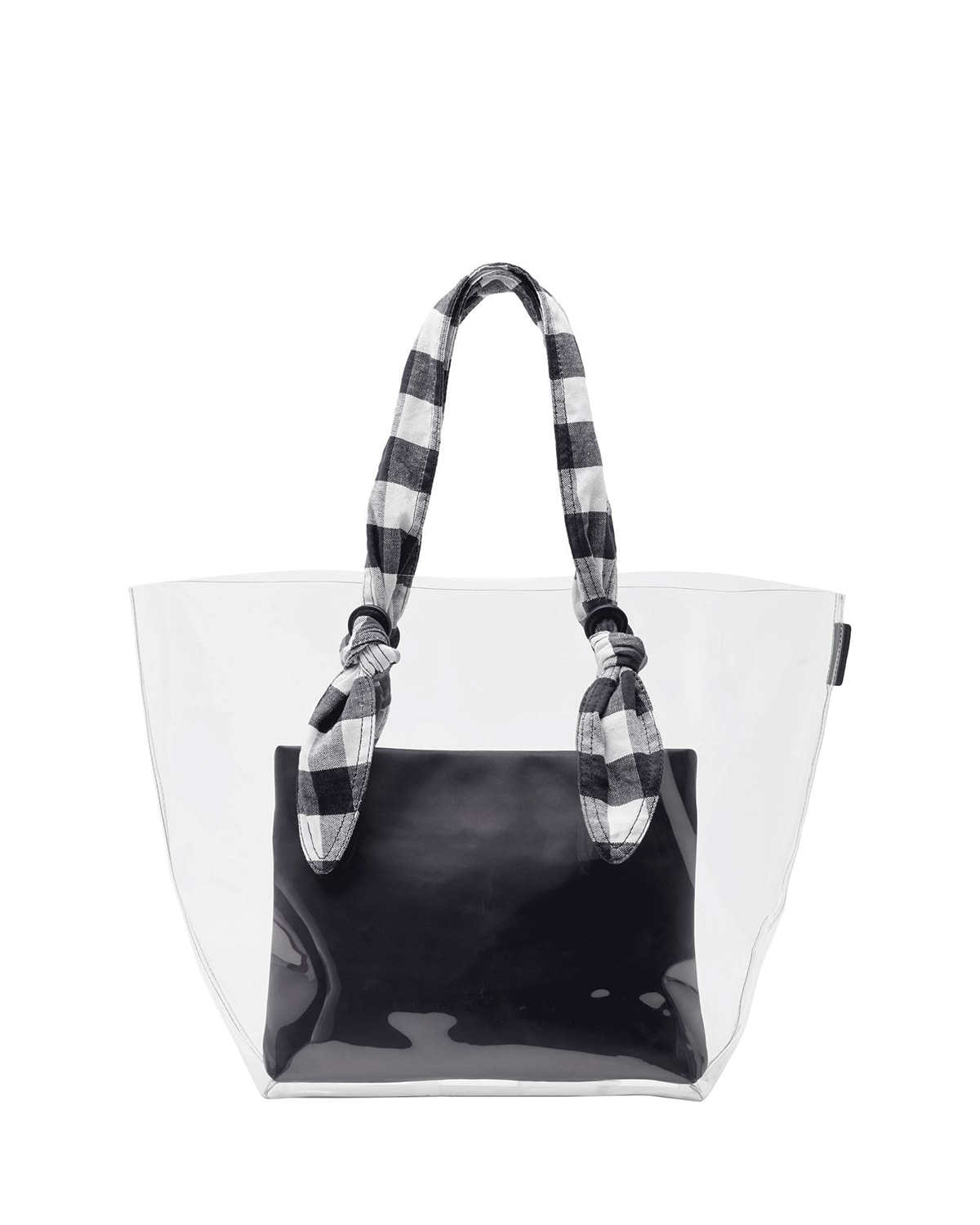 Lydia Transparent Gingham Strap Tote Bag