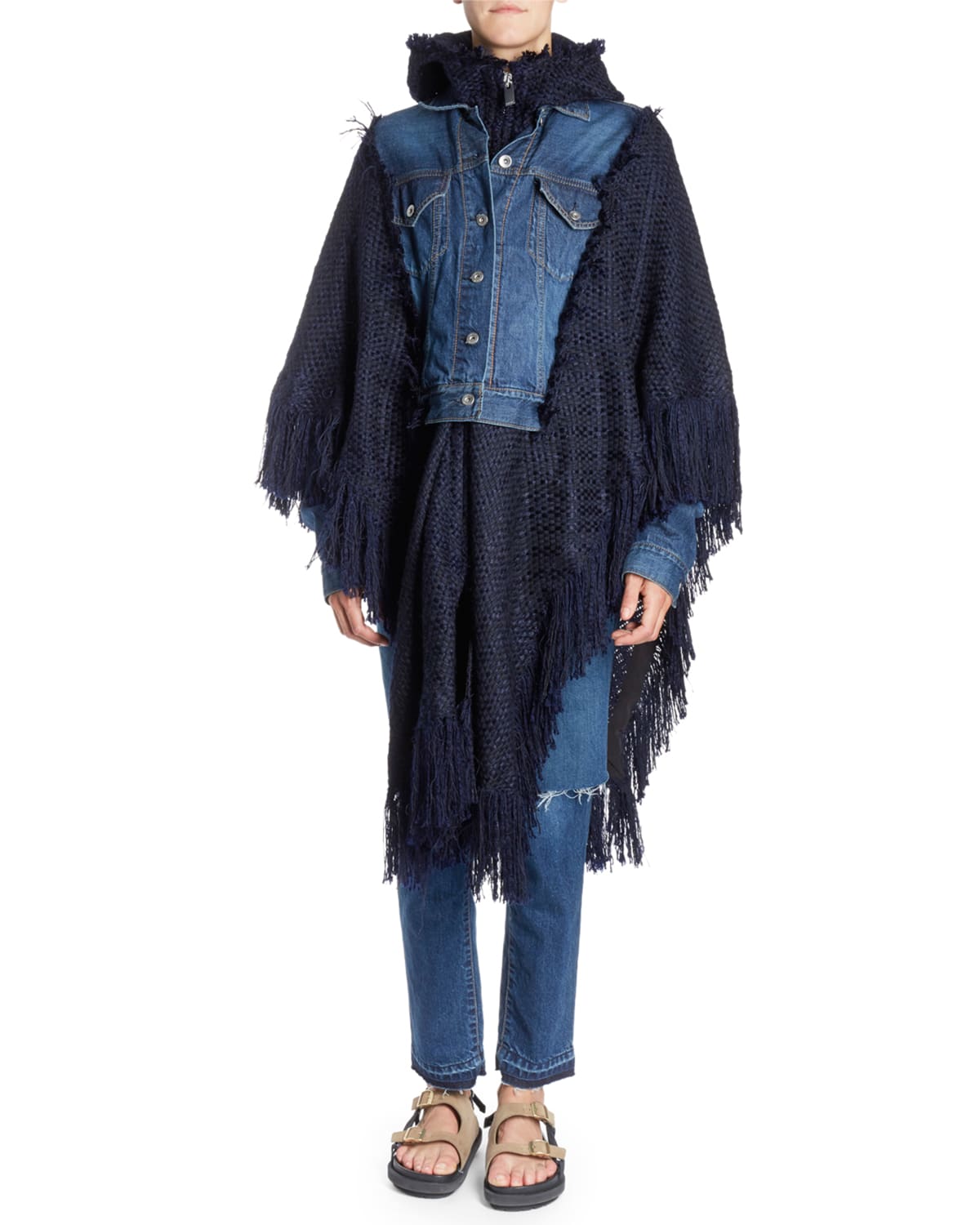 Poncho jean jacket shop