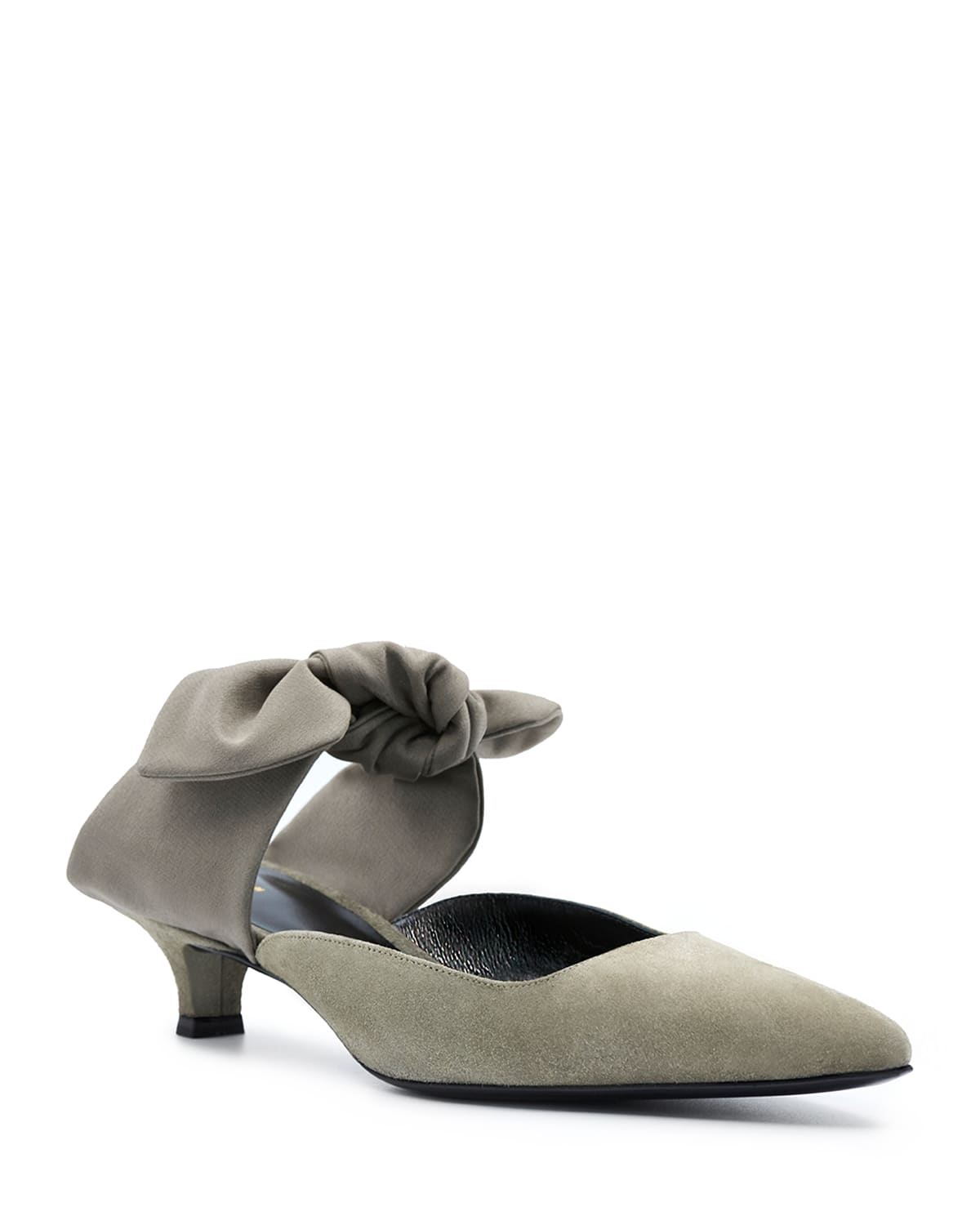 THE ROW Coco Suede and Satin Mules