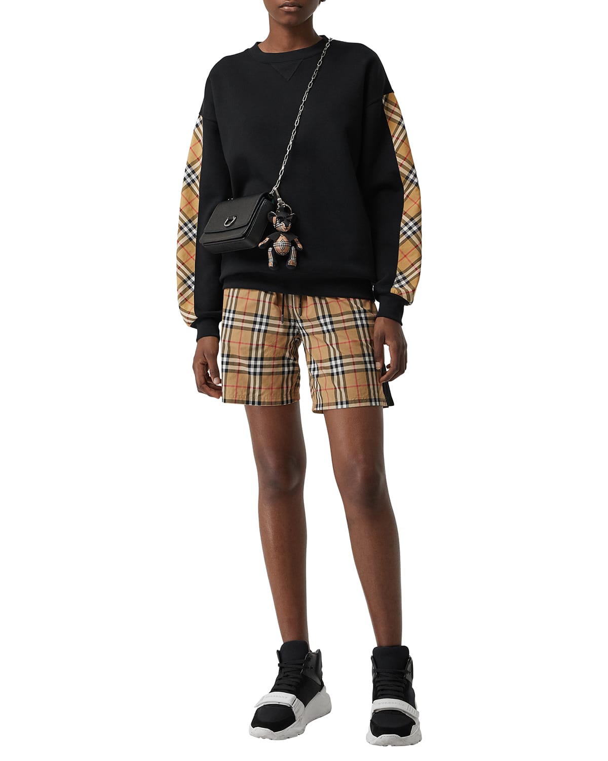 Burberry bronx check sleeve sweatshirt online