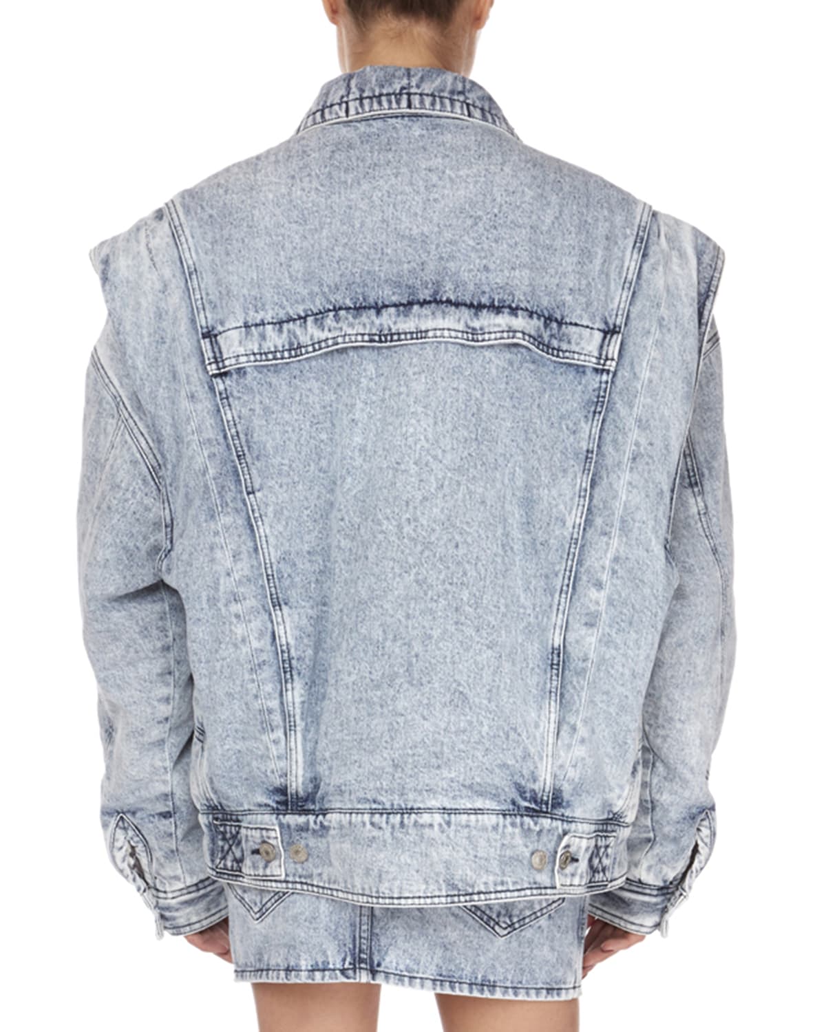 Isabel Marant Rany Oversized Reversible Convertible Jacket with Detachable Sleeves