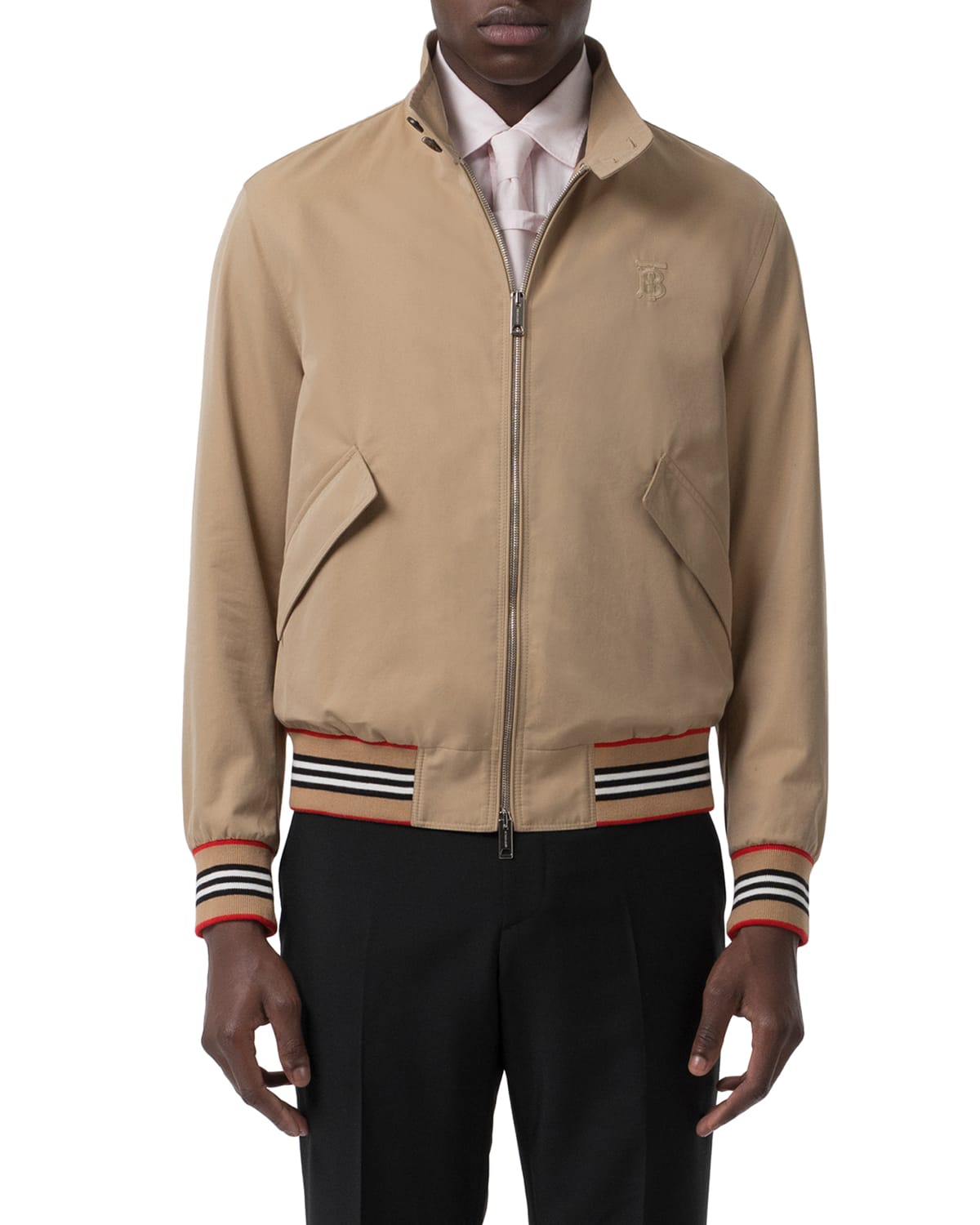 Men s Whitstable Striped Trim Bomber Jacket