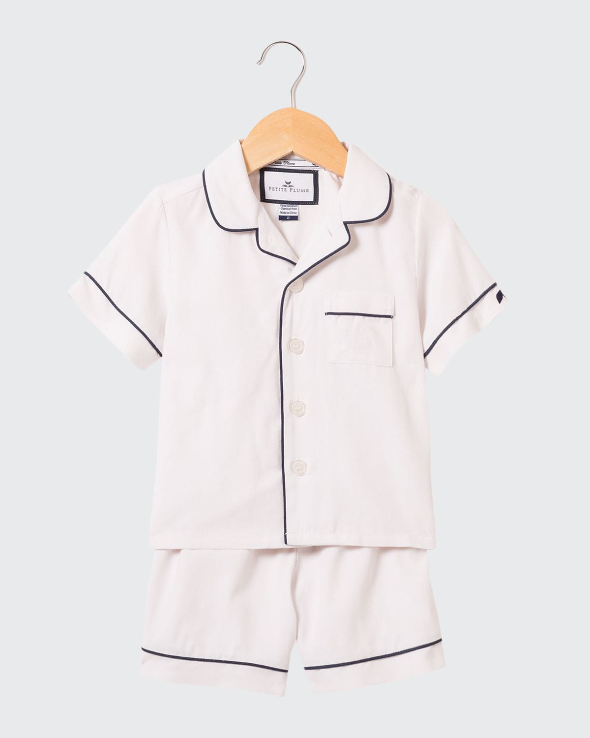 PETITE PLUME KID'S CLASSIC PAJAMA SET W/ CONTRAST PIPING