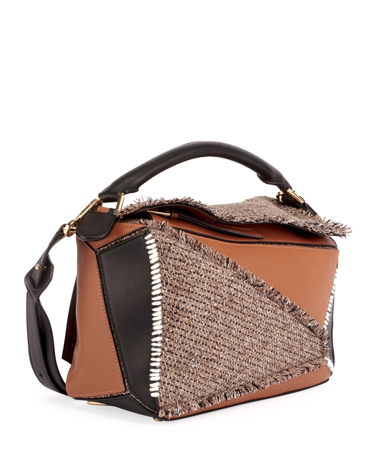 Puzzle Tweed Satchel Bag