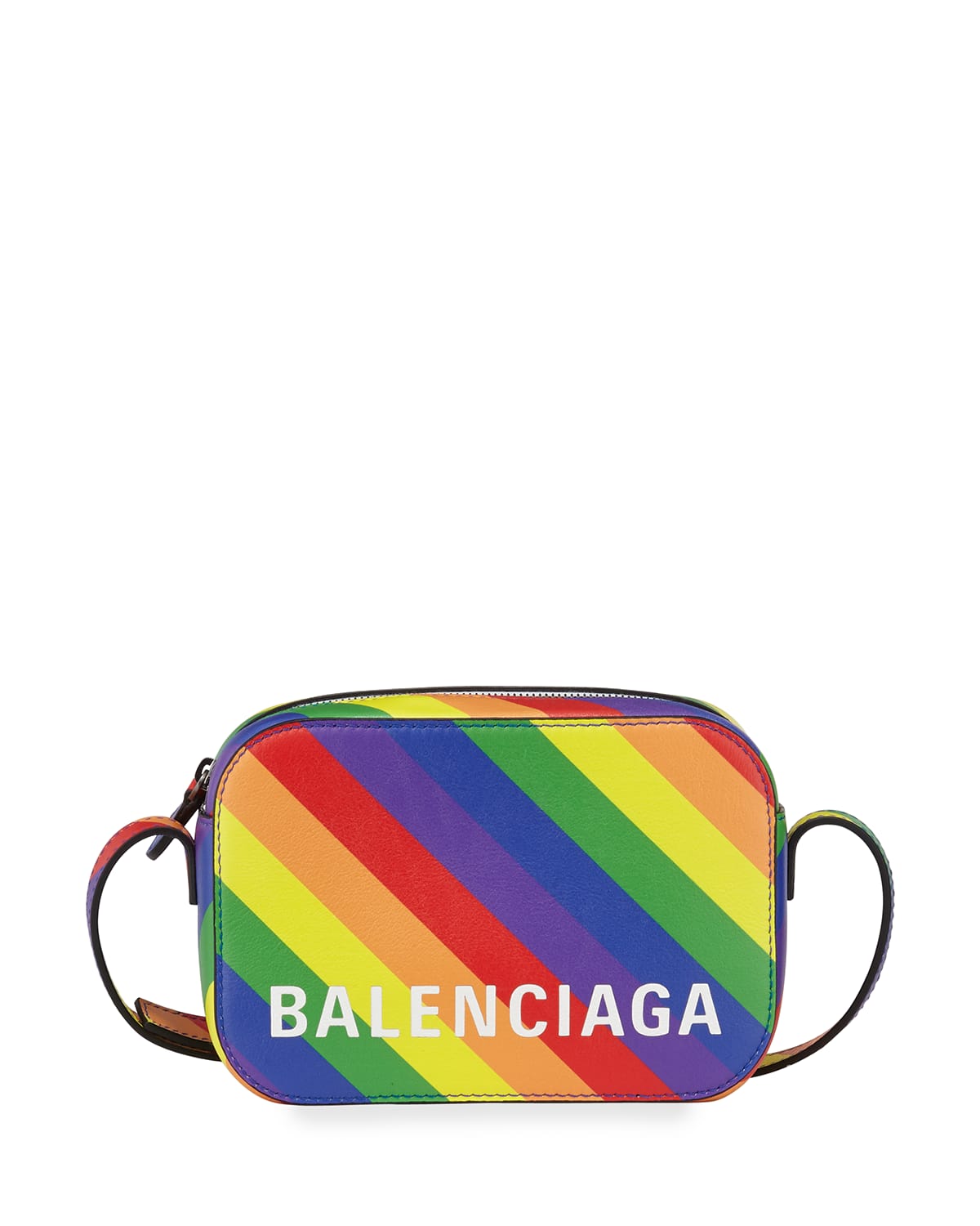 Balenciaga Ville Rainbow Leather Camera Crossbody Bag