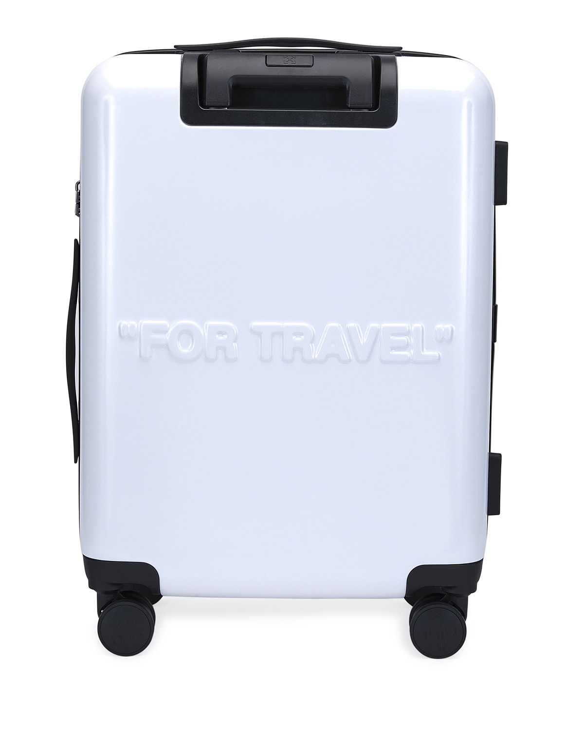 white hard case luggage