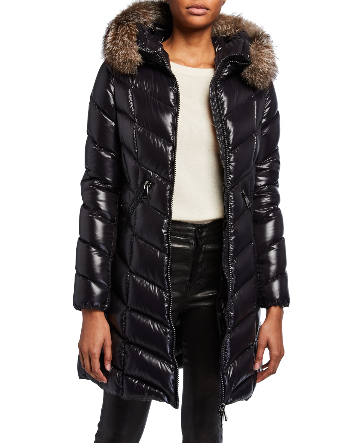 moncler puffer jacket with fur hood