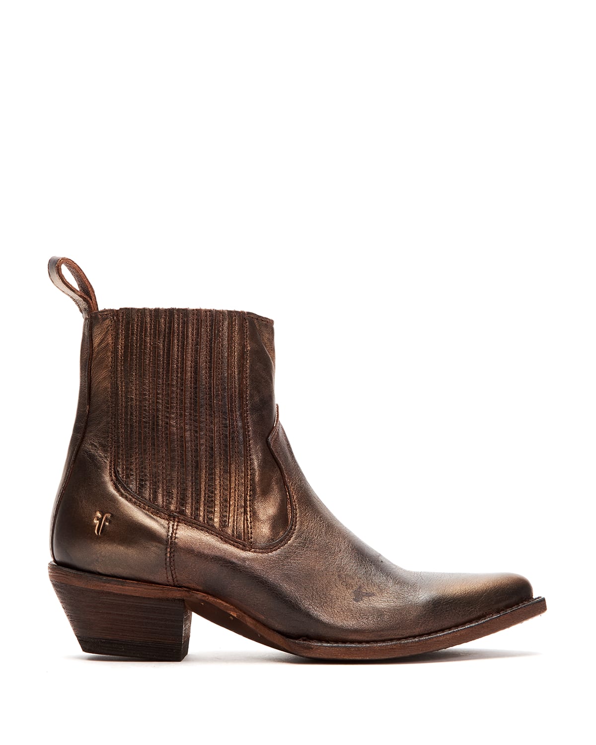 Frye Sacha Chelsea Bronzed Booties