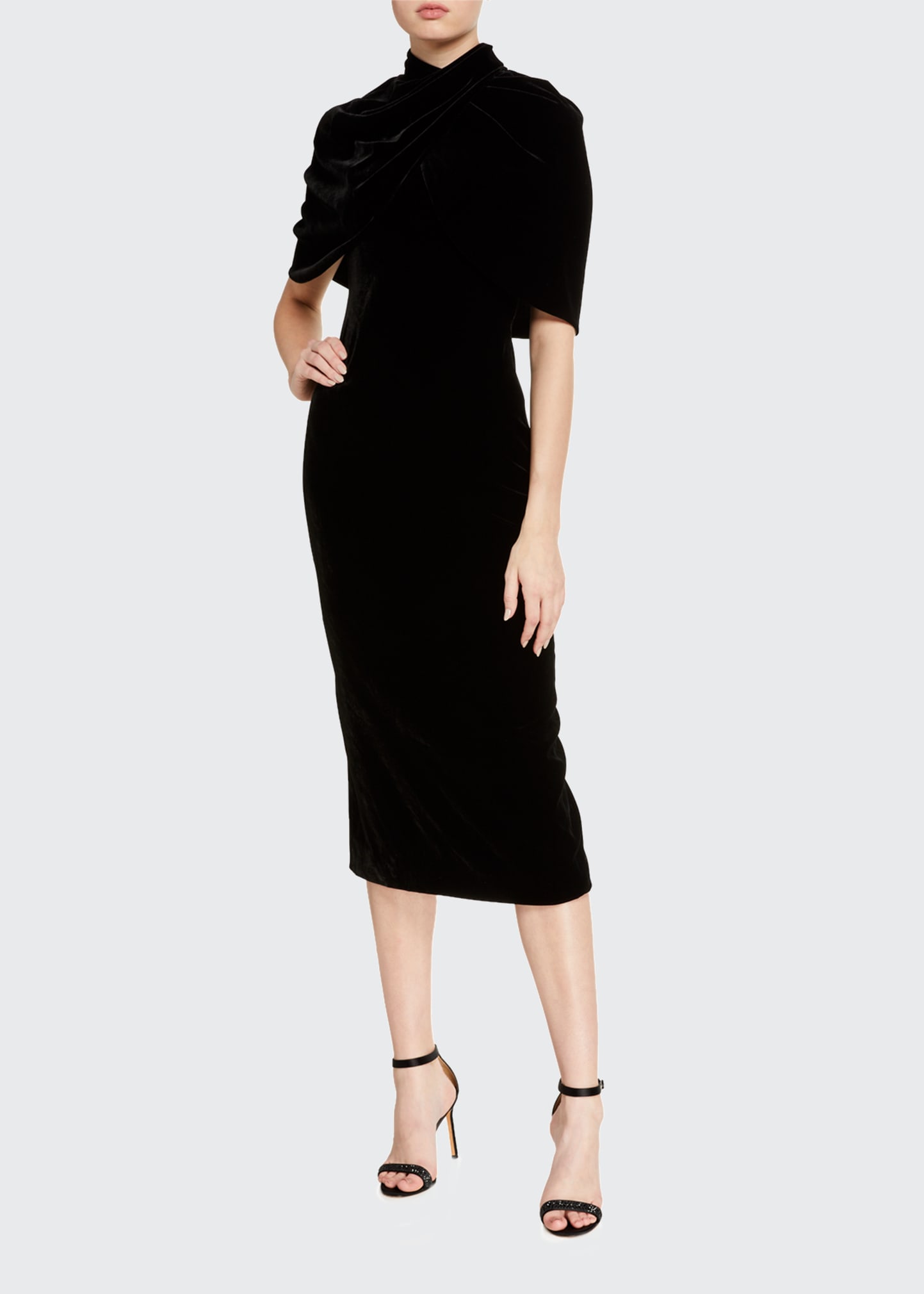 knee length dresses for ladies Navy Selene Midi Dress