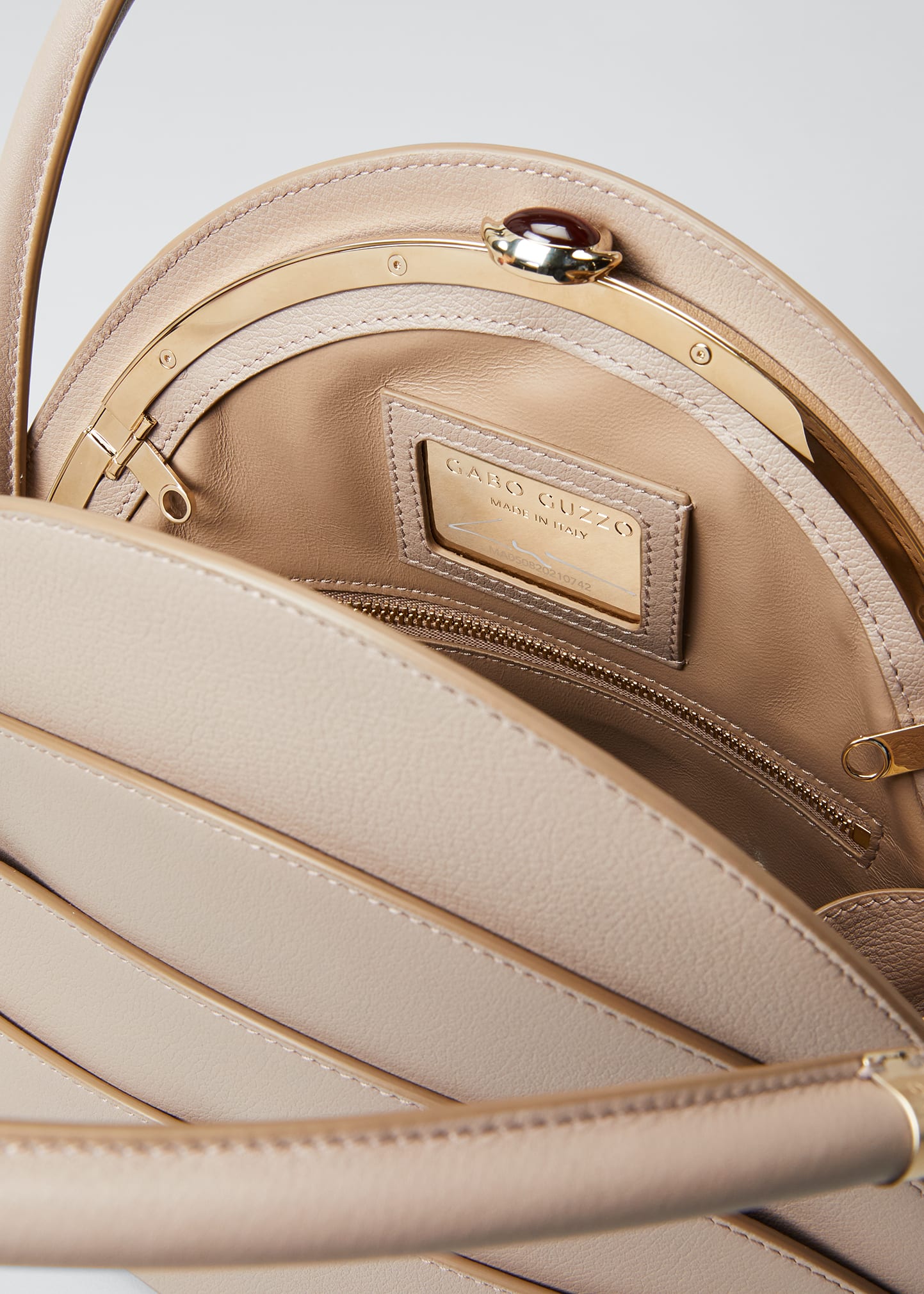 GABO GUZZO MILLEFOGLIE LEATHER TOP-HANDLE BAG