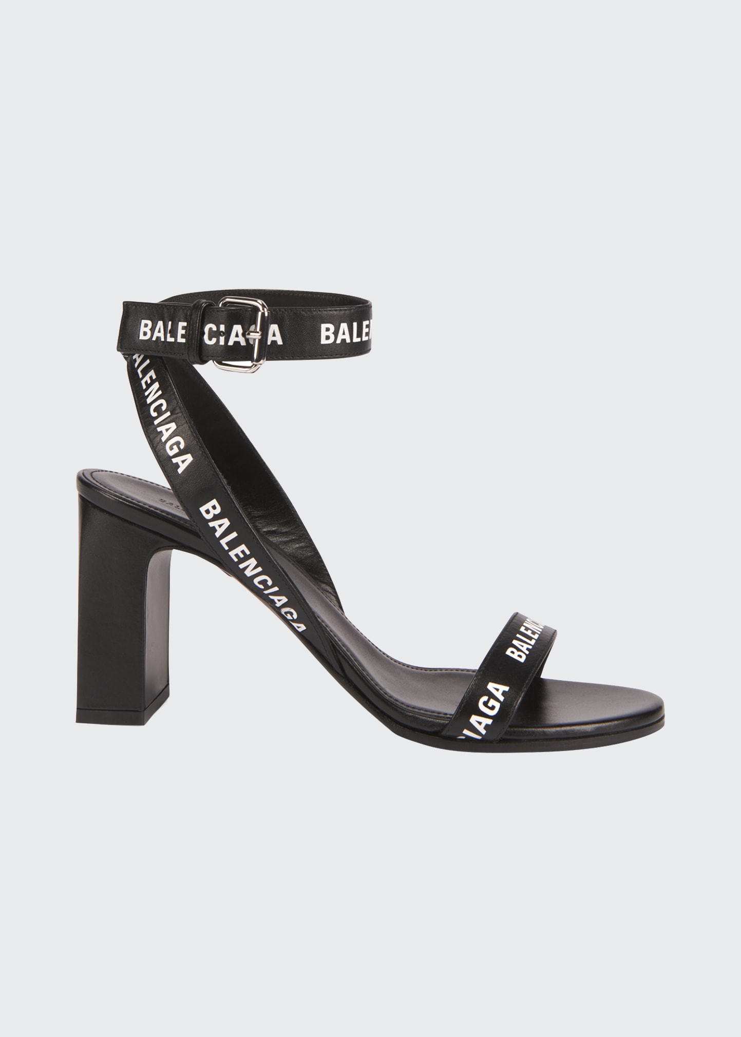 balenciaga logo strap sandals