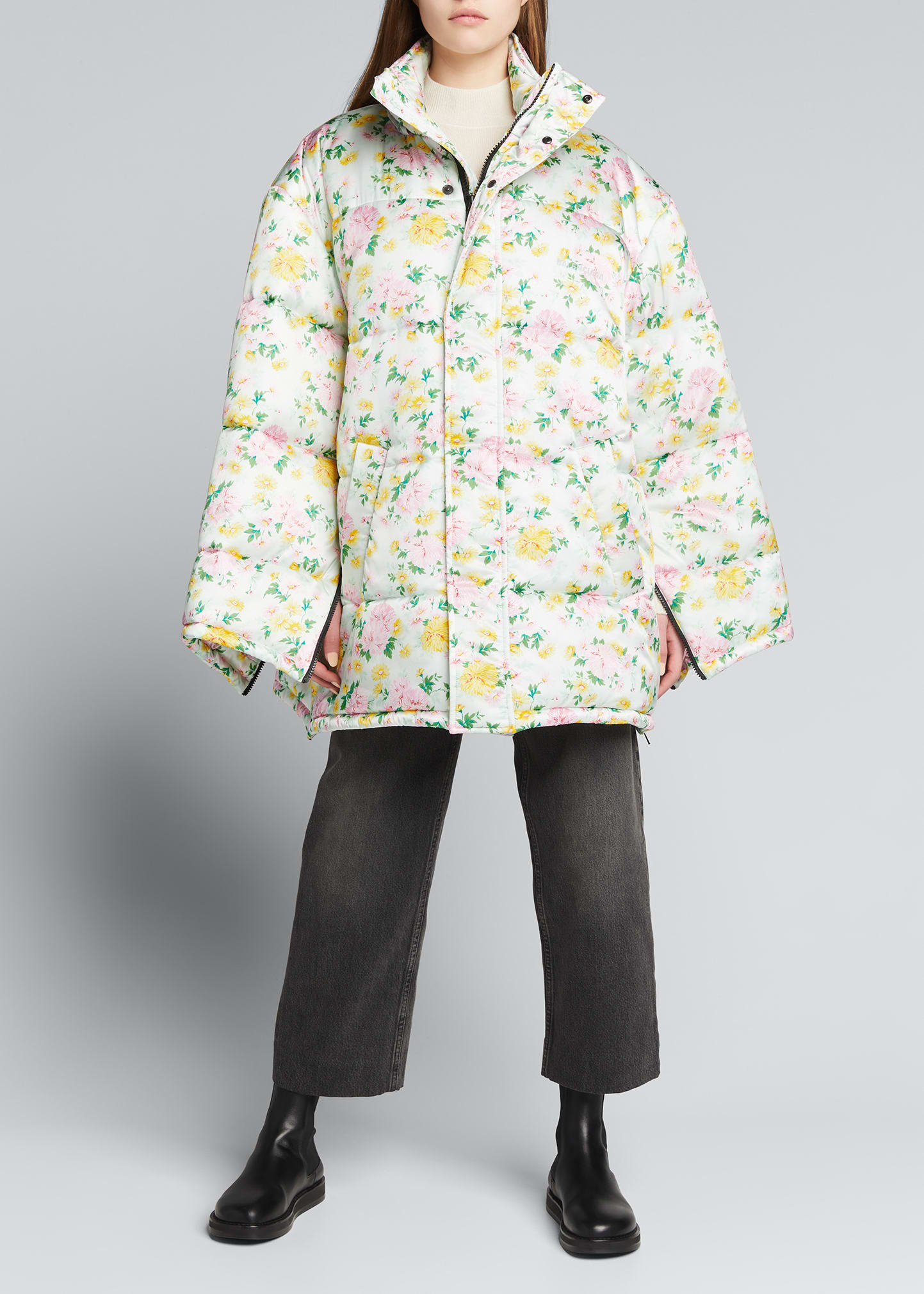 floral padded coat