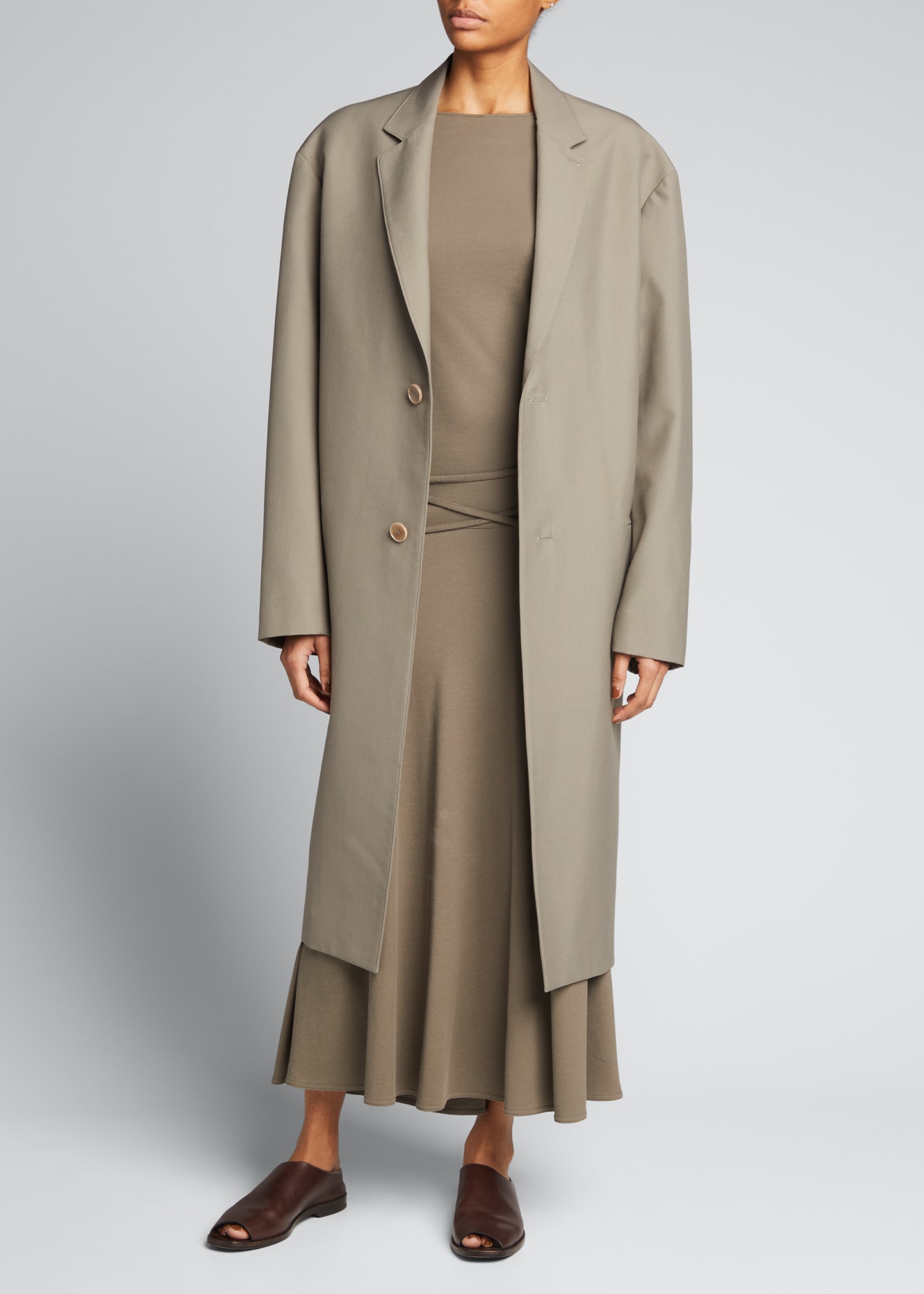 Woven Midi Suit Coat