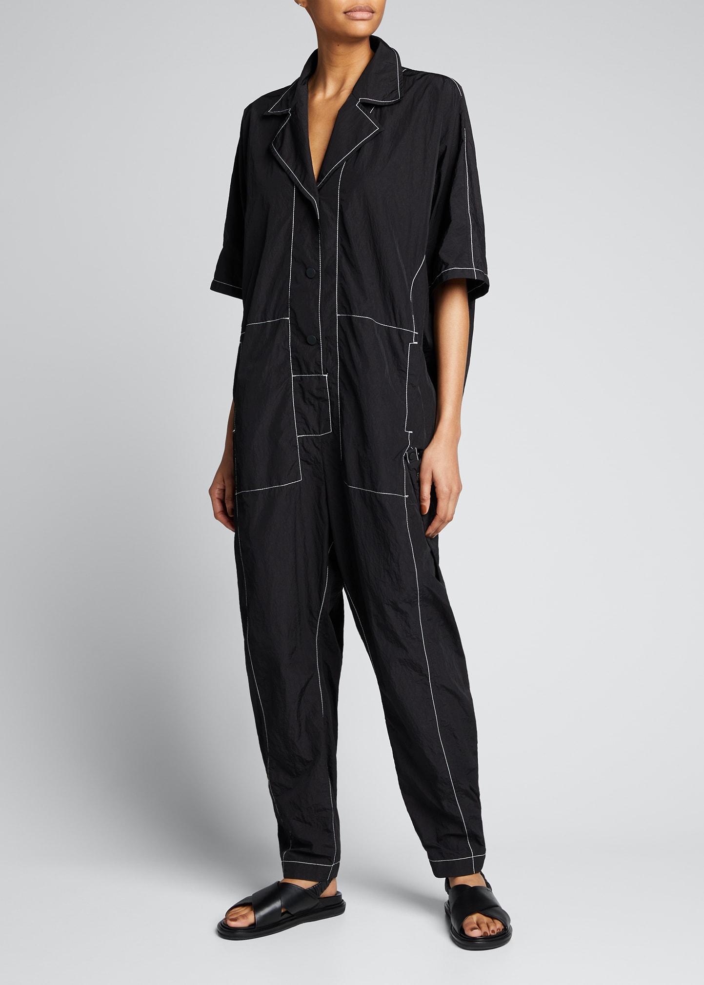 Issey Miyake Caravan Contrast-Stitched Jumpsuit
