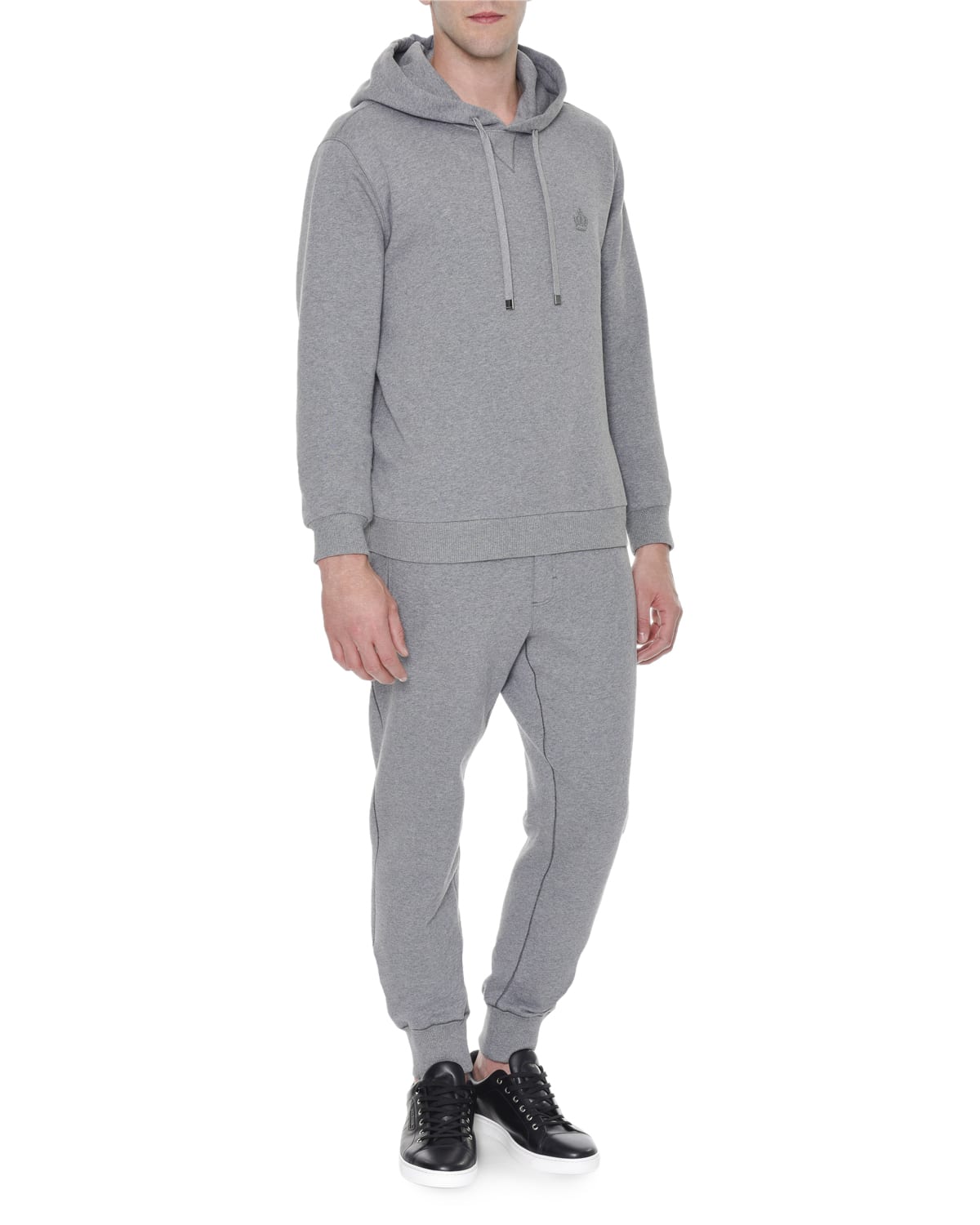 Dolce & Gabbana CrownLogo Knit Sweatpants, Gray