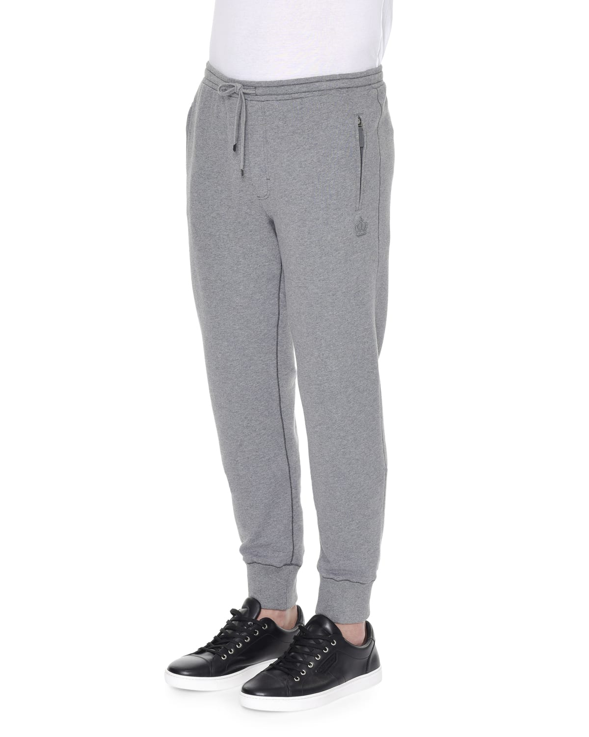Dolce & Gabbana CrownLogo Knit Sweatpants, Gray