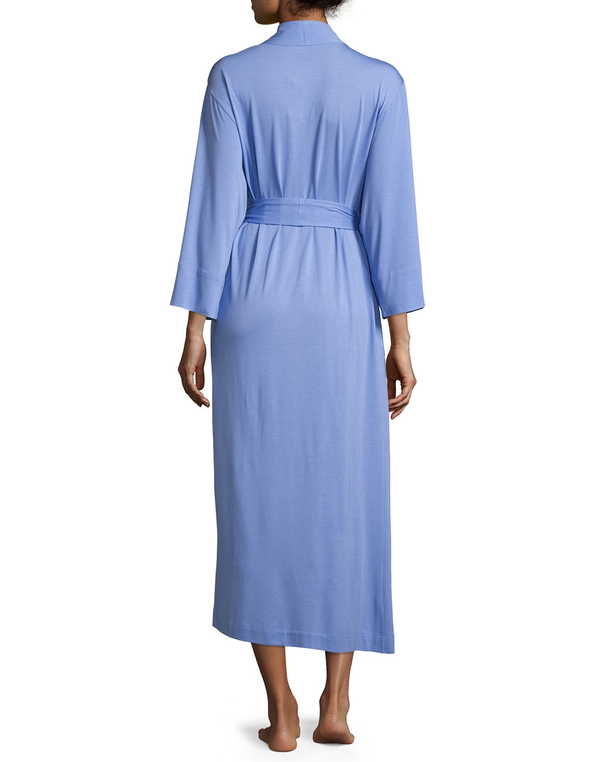 Natori ShangriLa Long Jersey Robe, Smoky Iris