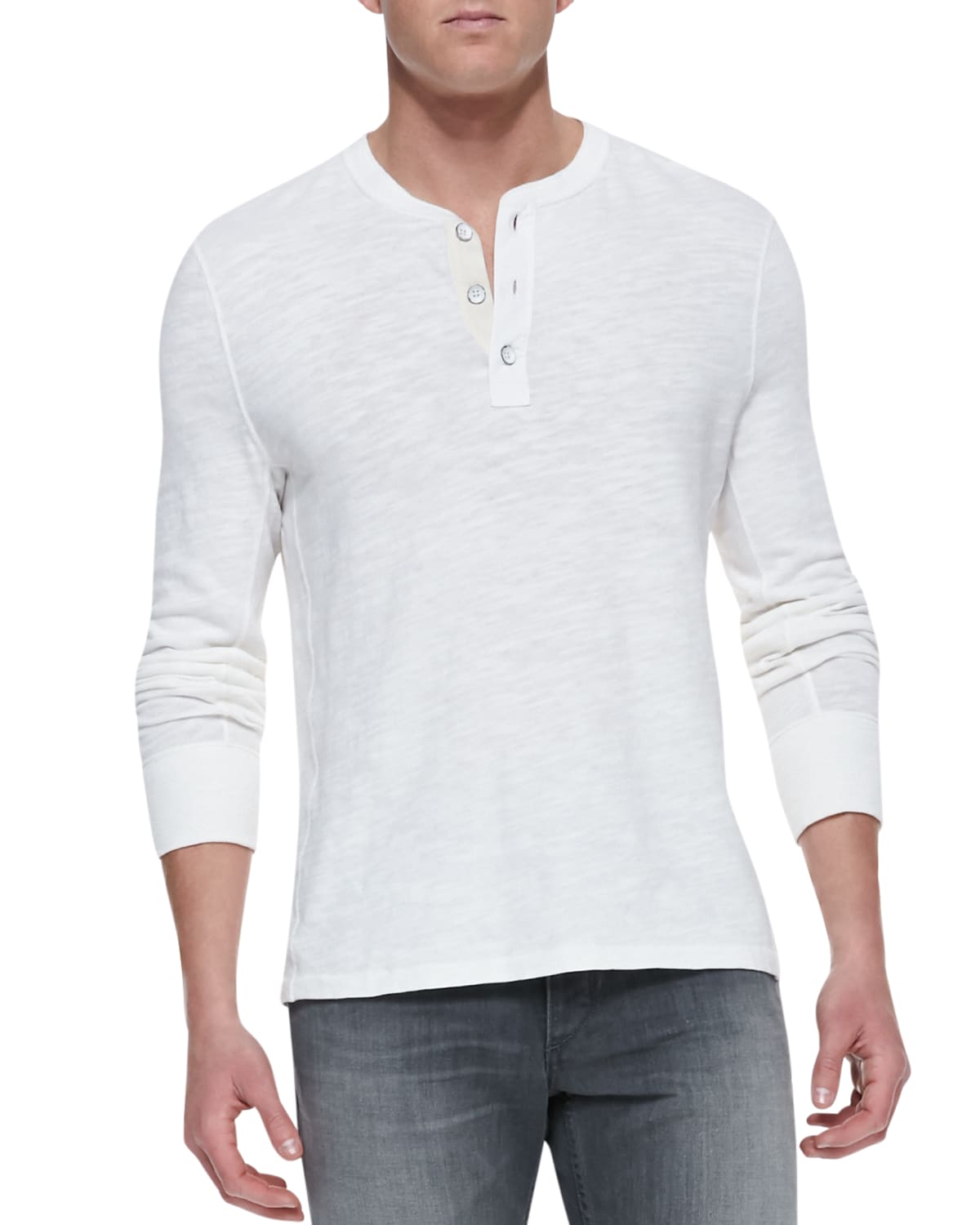 Rag & Bone Standard Issue Long-Sleeve Henley Shirt, Indigo