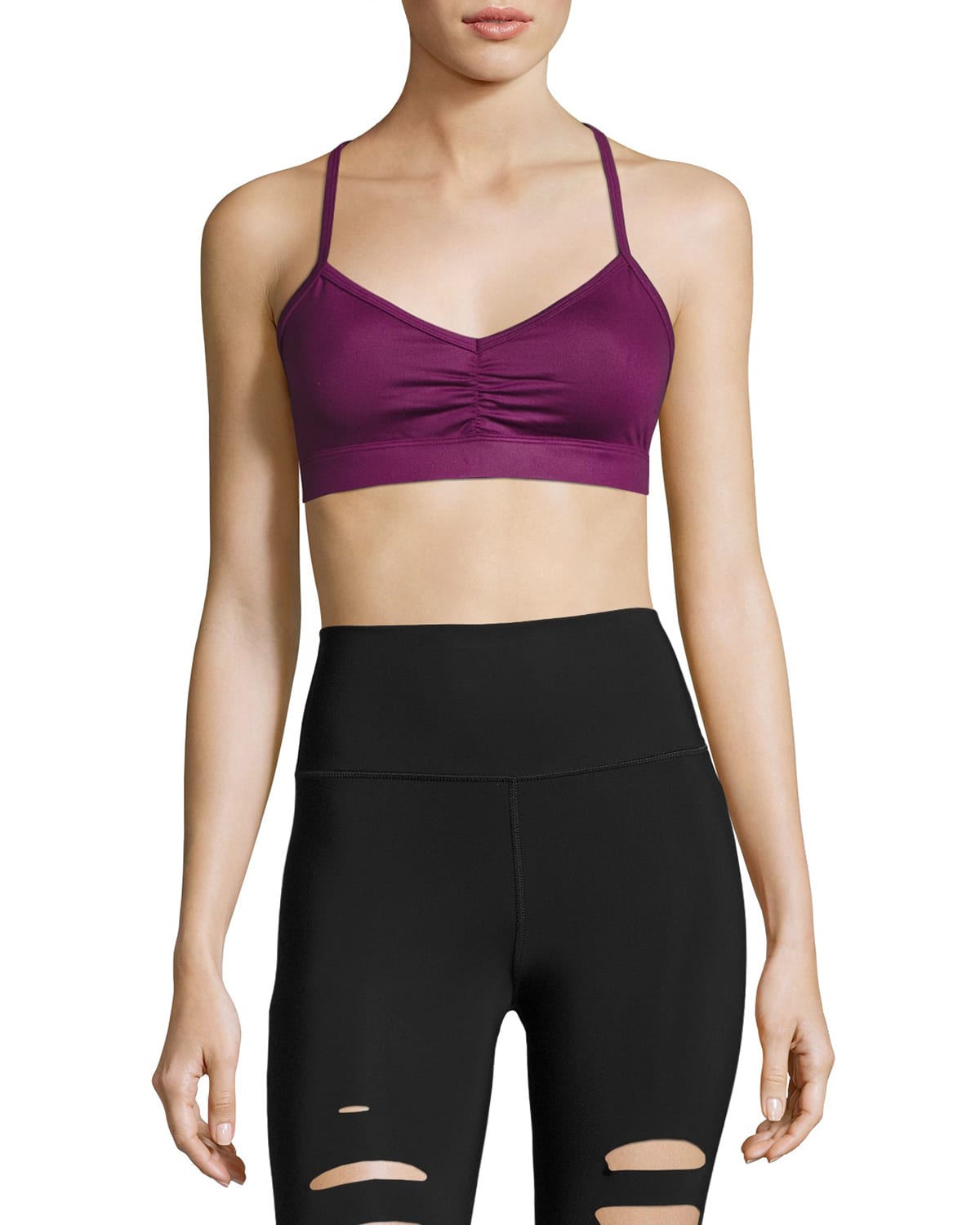 Alo Yoga Sunny Strappy Bra - Black Glossy  Strappy bra, Alo yoga, 4 way  stretch fabric