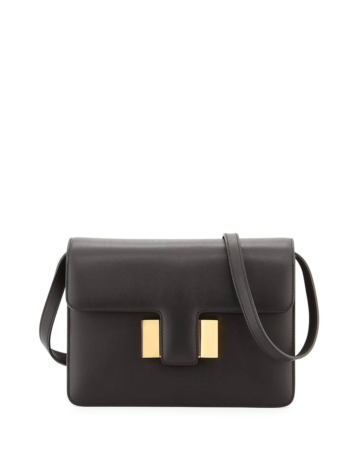 TOM FORD Sienna Medium T Buckle Shoulder Bag Black