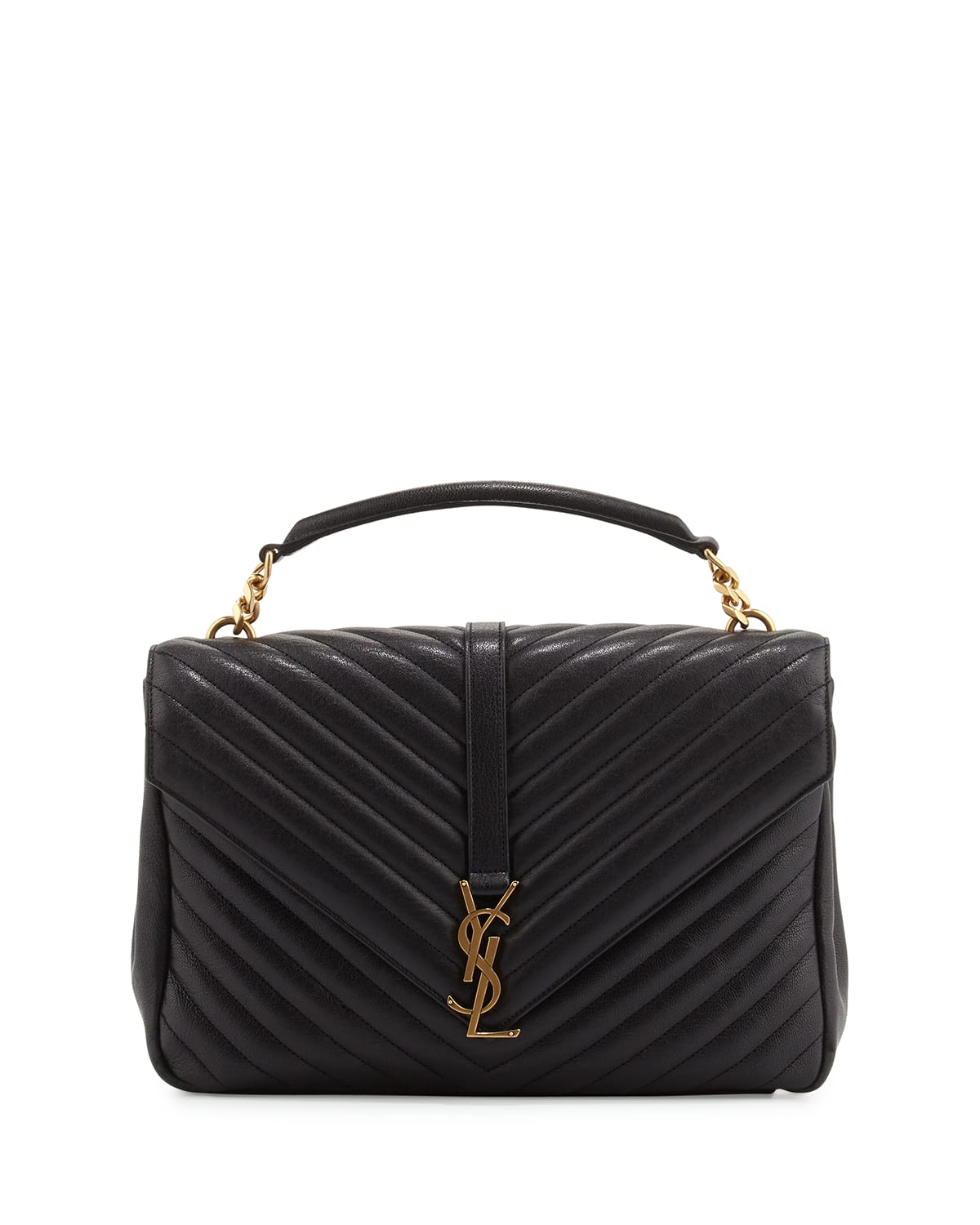 Ysl Saint Laurent college chain flap bag original leather version