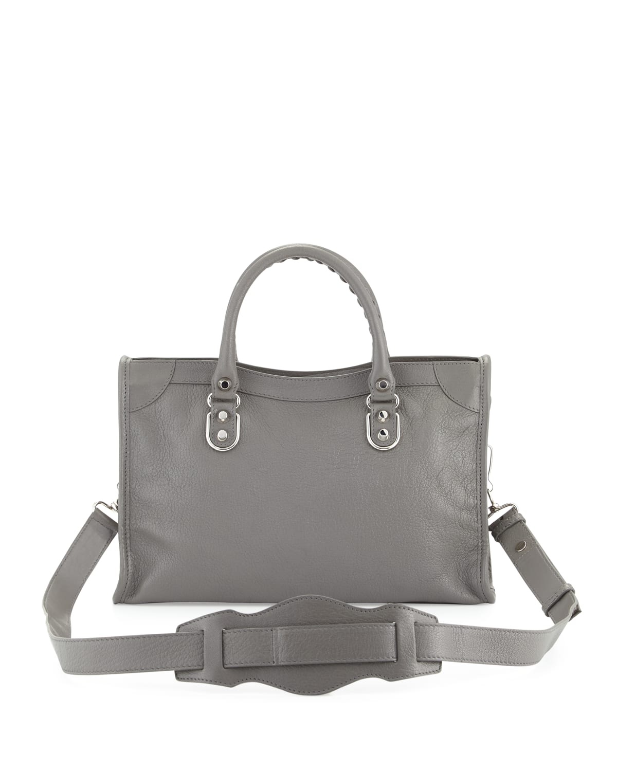 Balenciaga Small Metallic Edge City Bag Gris Acier