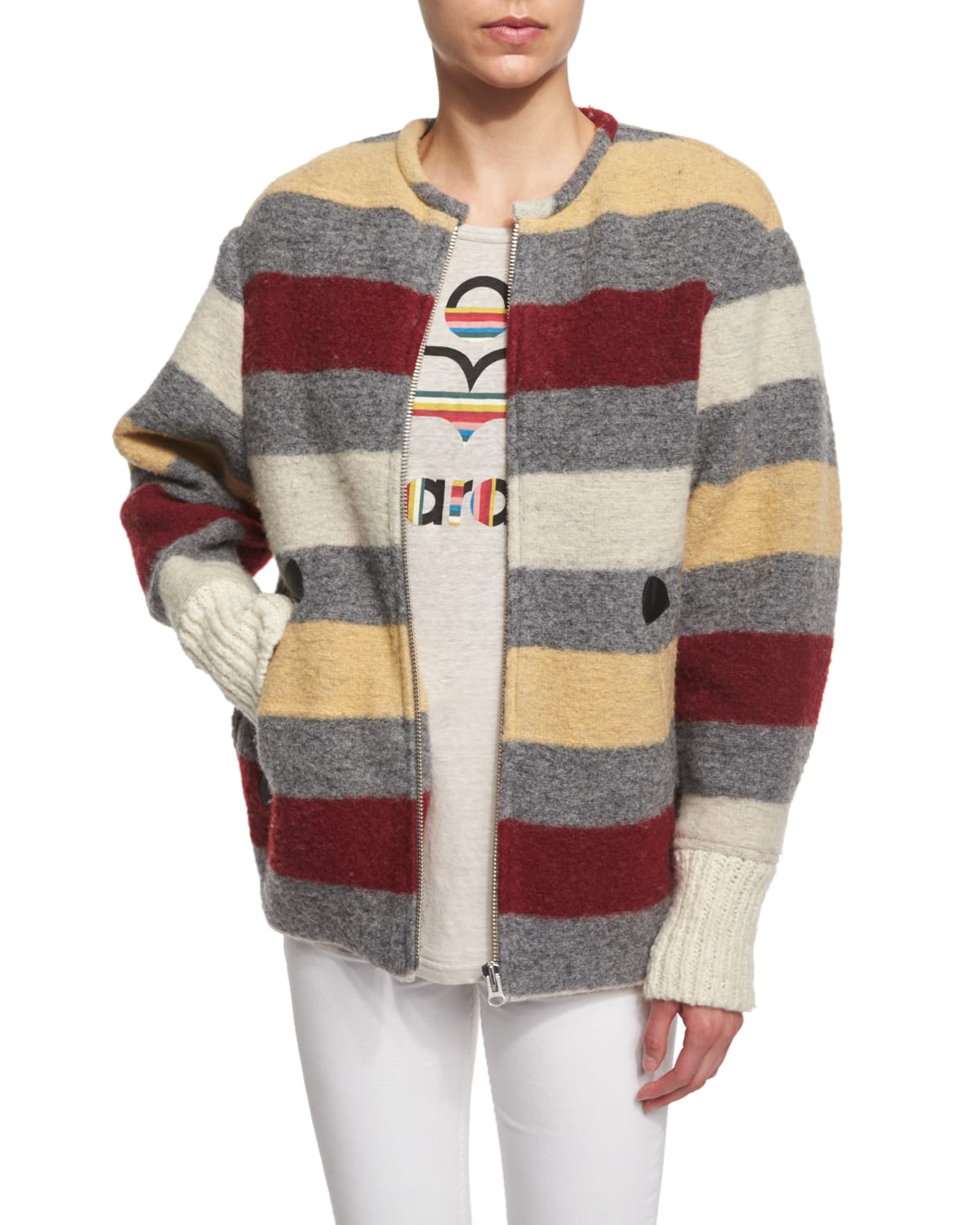 Isabel marant striped clearance coat