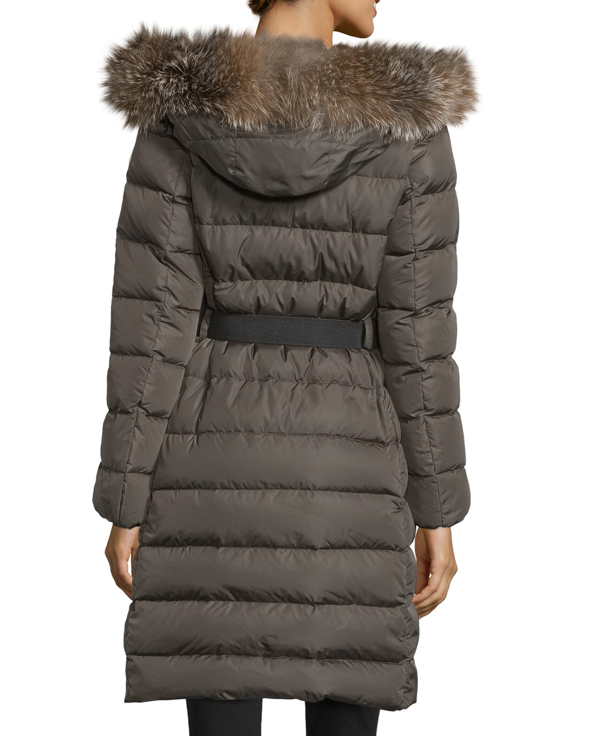 Moncler Khloe Quilted Puffer Coat w/ Fur Hood