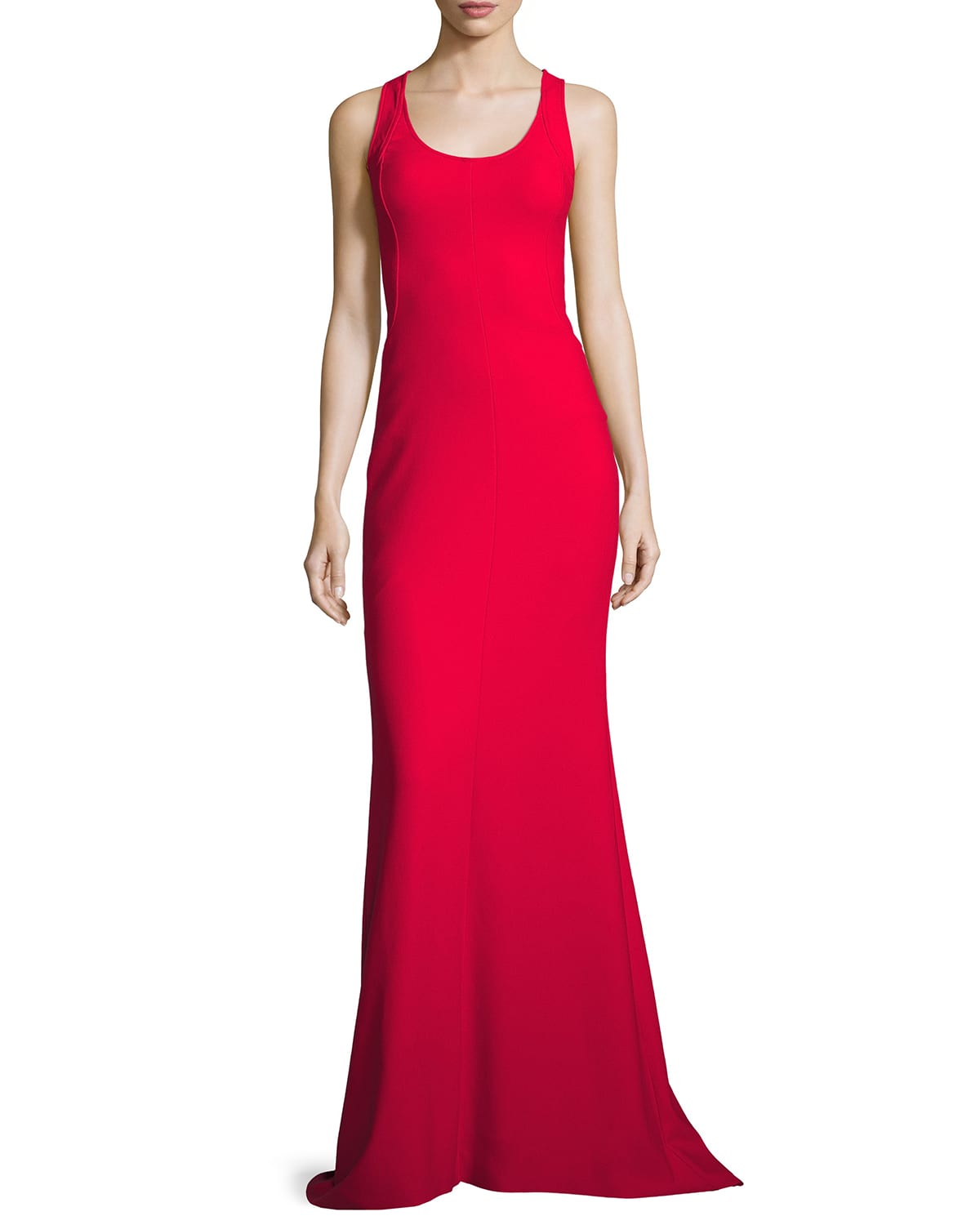 Ava Sleeveless Ponte Gown Cardinal