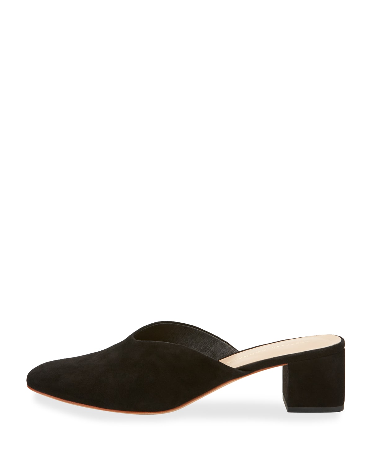 Lulu Suede Block Heel Mule Slide Black