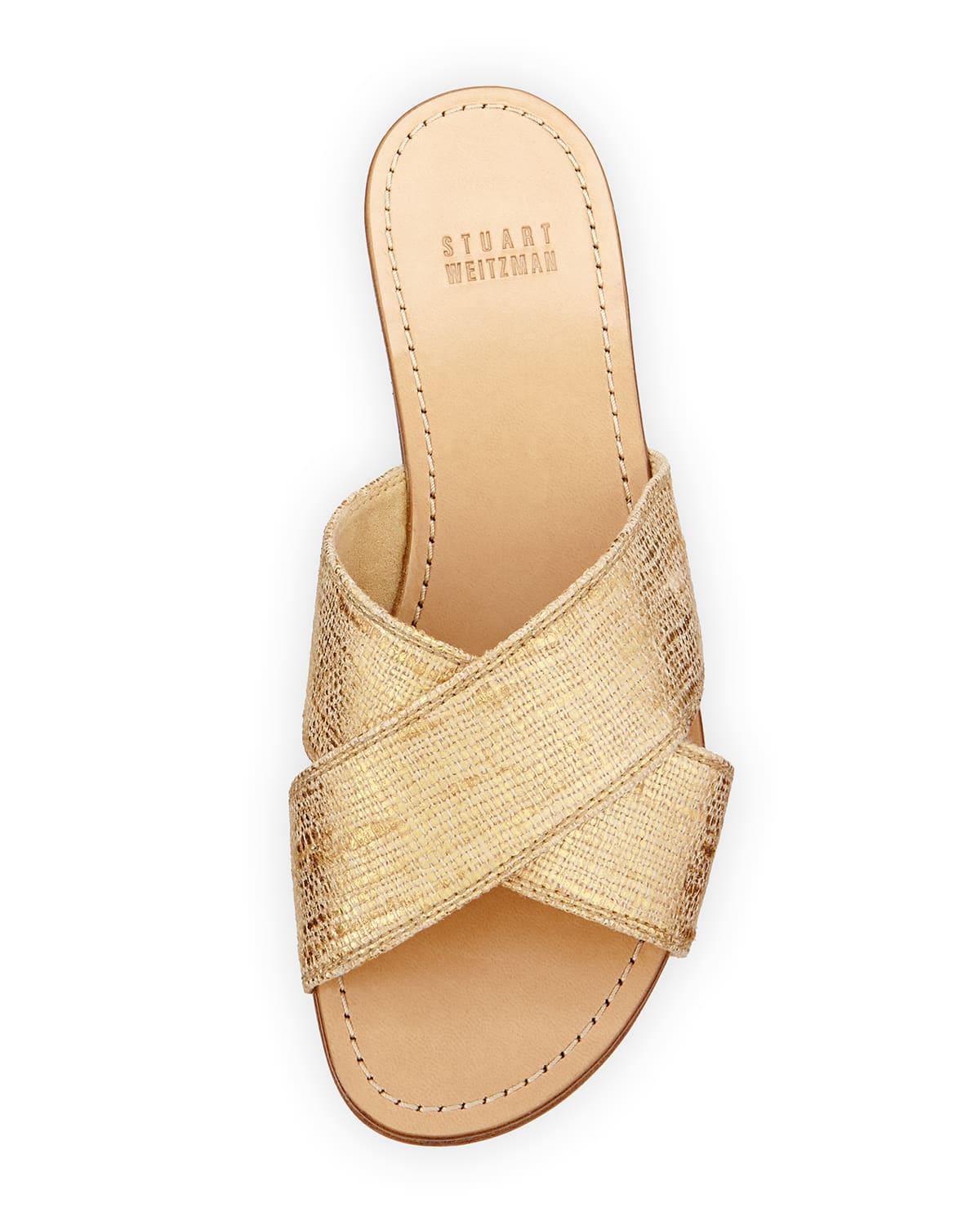 Stuart weitzman gold sales flat sandals