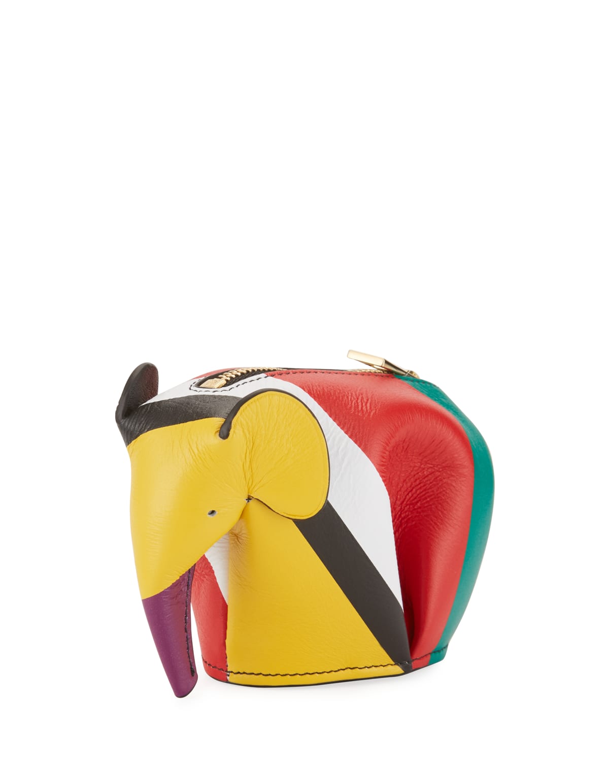 Colorblock Leather Elephant Coin Purse