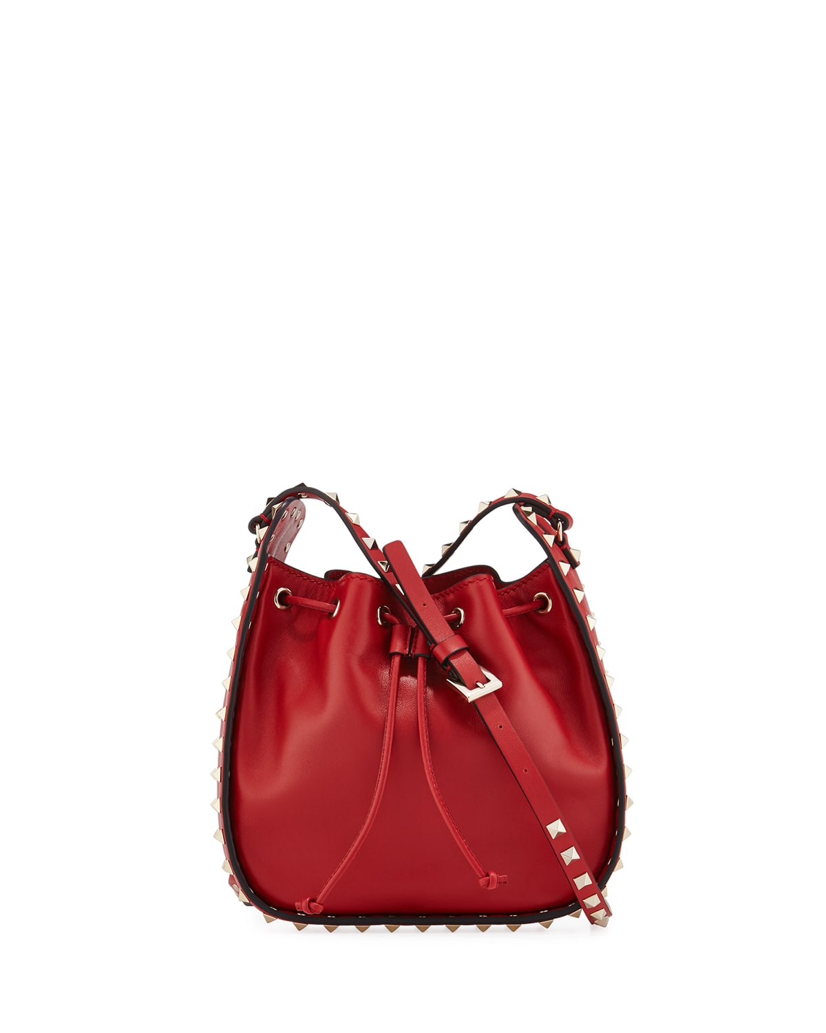 Valentino Garavani Rockstud Calfksin Small Shoulder Bag In Red