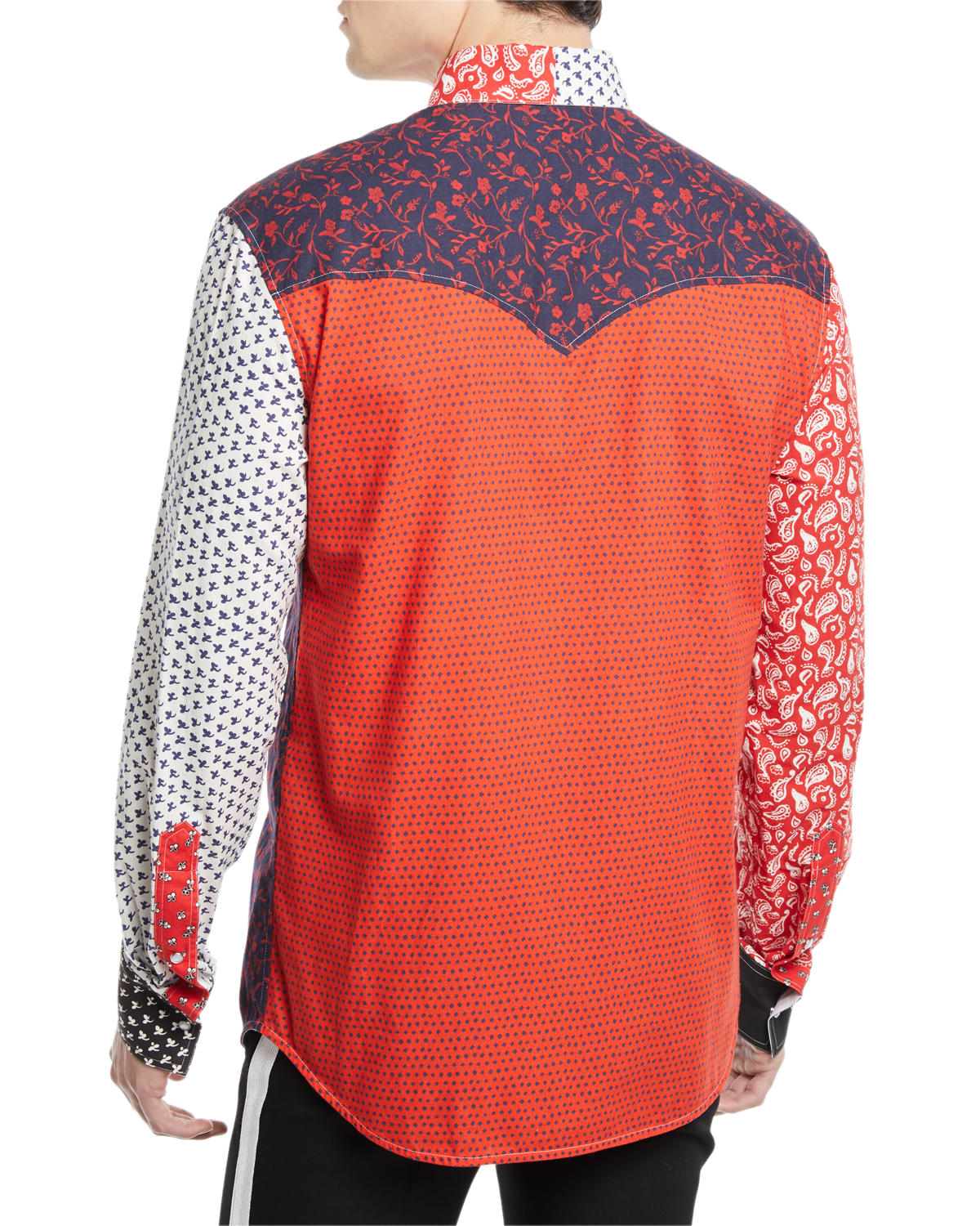 CALVIN KLEIN 205W39NYC Men s Floral Pieced Western Shirt