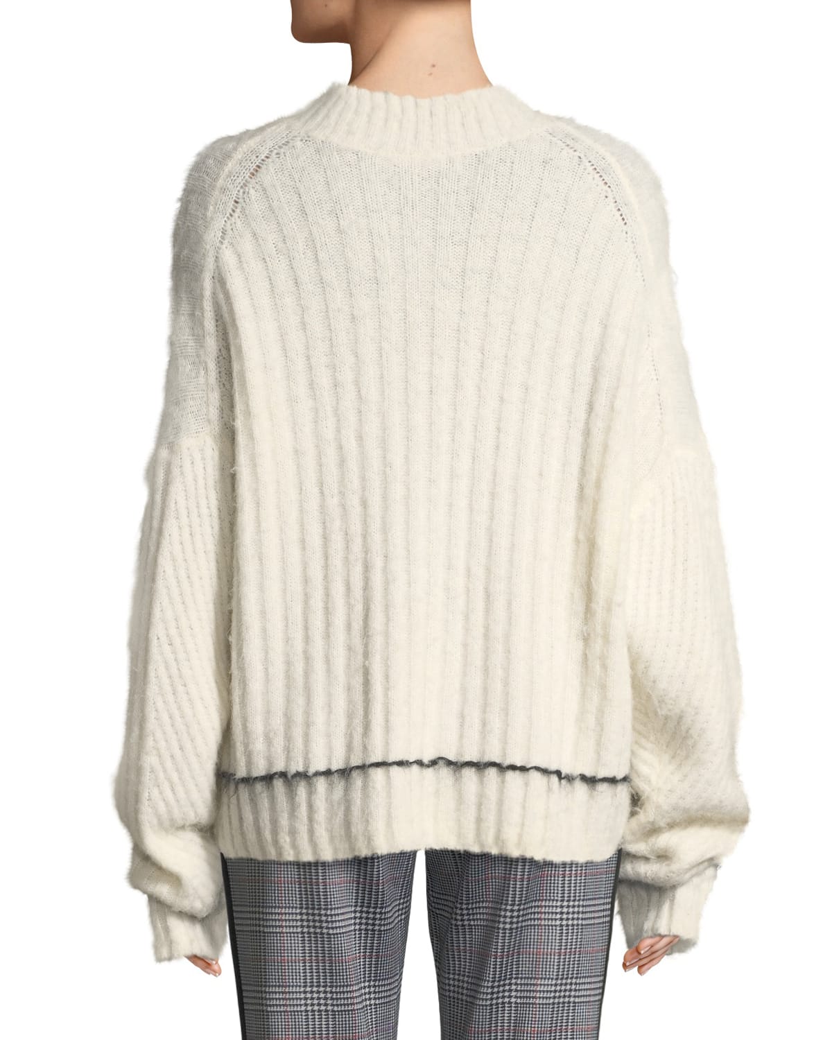 Helmut Lang Brushed Wool Alpaca V Neck Sweater