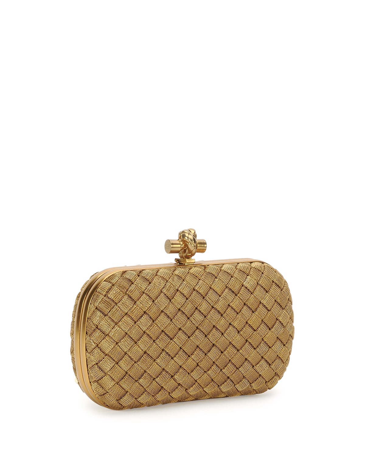 Bottega Veneta Women's Woven Mini Knot Clutch - Silver in Metallic