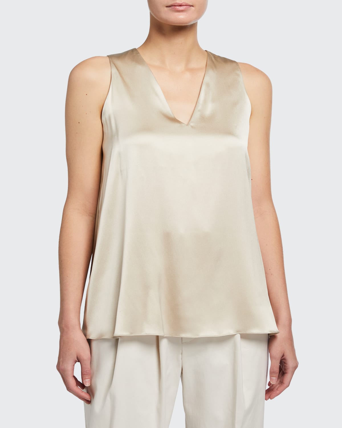 silk sleeveless top