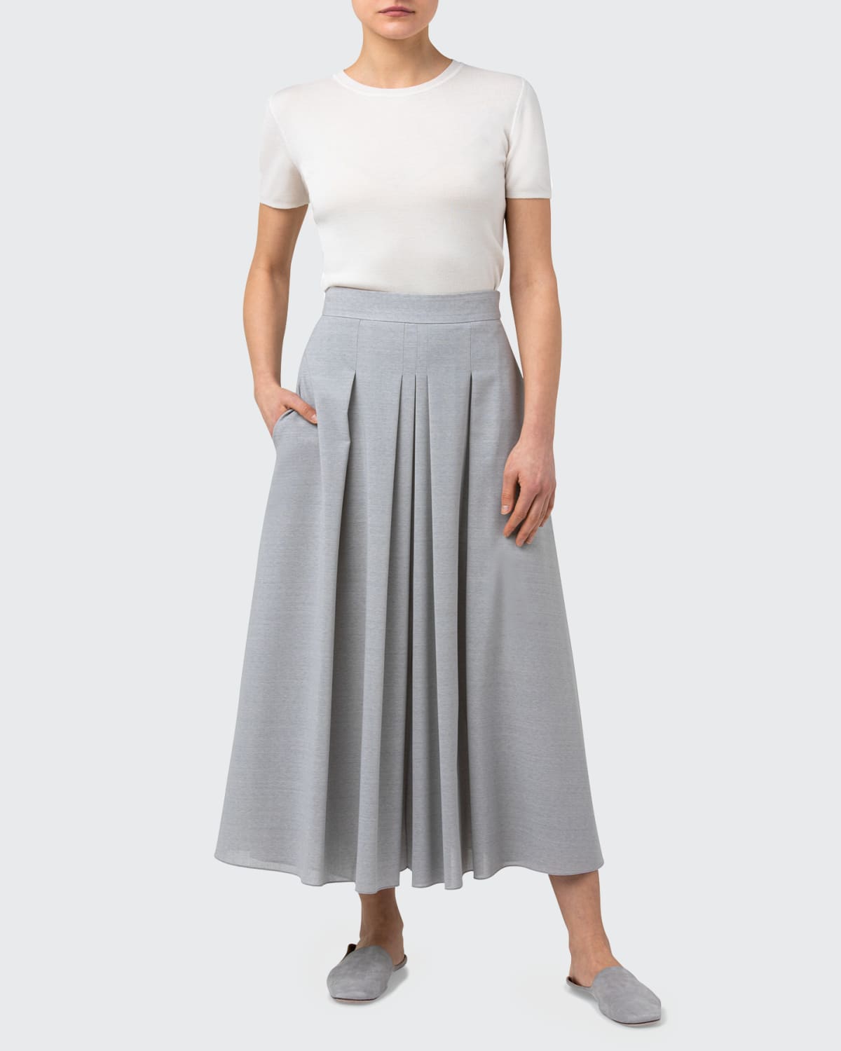 High Waist Wool Skirt | bergdorfgoodman.com