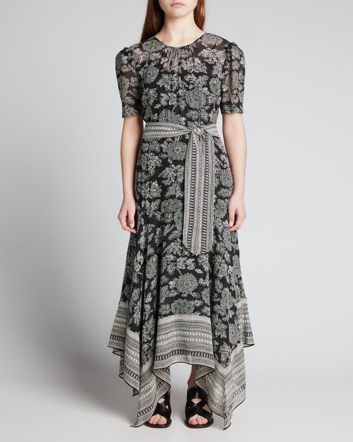 Smita Belted Handkerchief Dress by Veronica Beard