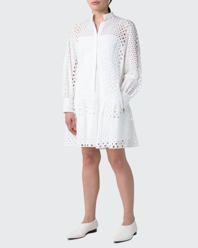 white a line shirt dress