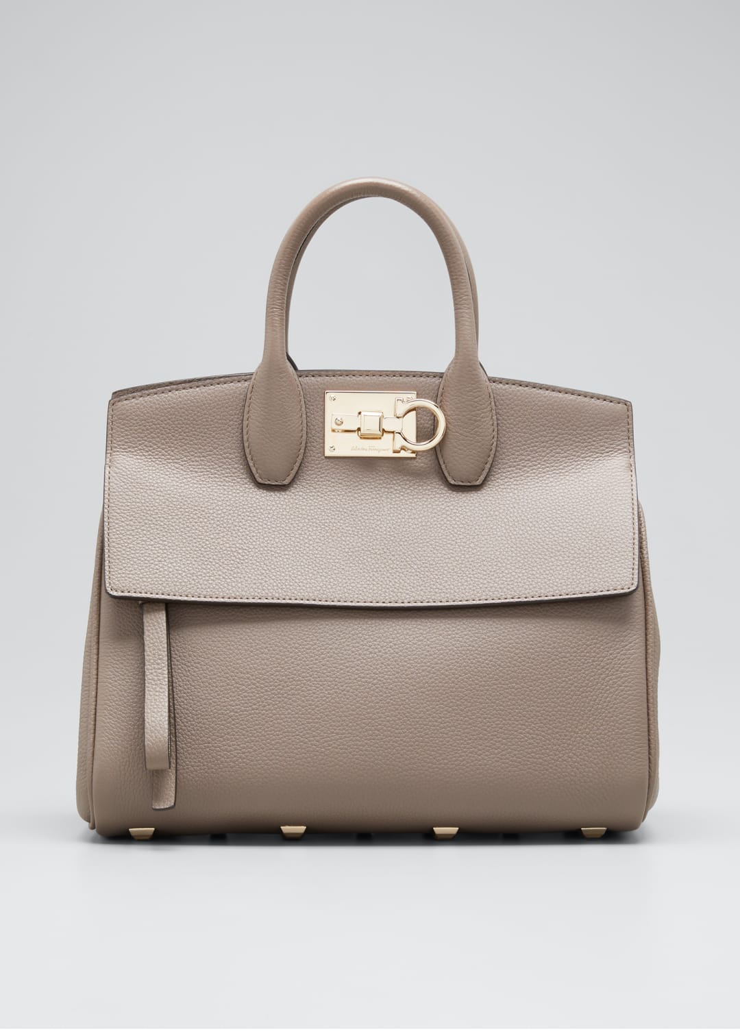 Ferragamo Studio Top-handle Bag In Caraway Seed