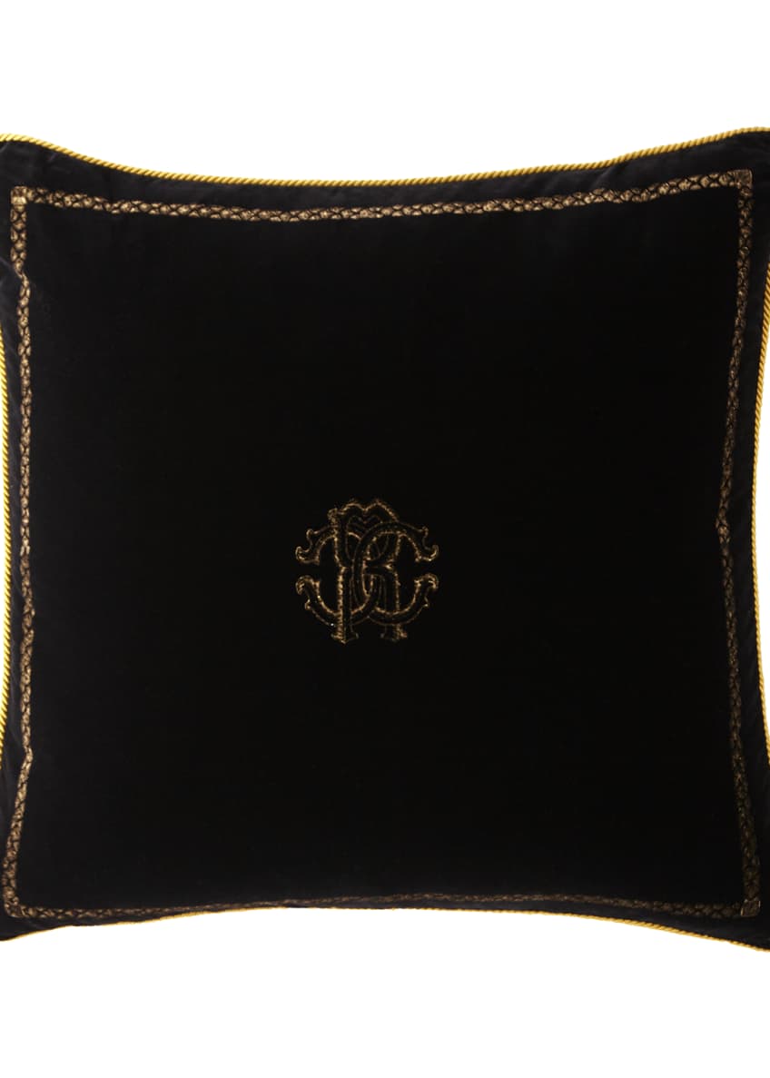 Roberto Cavalli Venezia Velvet Decorative Pillow, 27 X 27