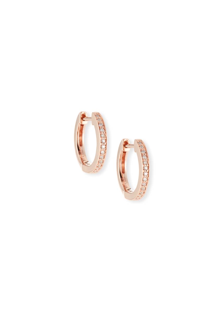 Sydney Evan 14k Rose Gold Diamond Small Huggie Hoop Earrings