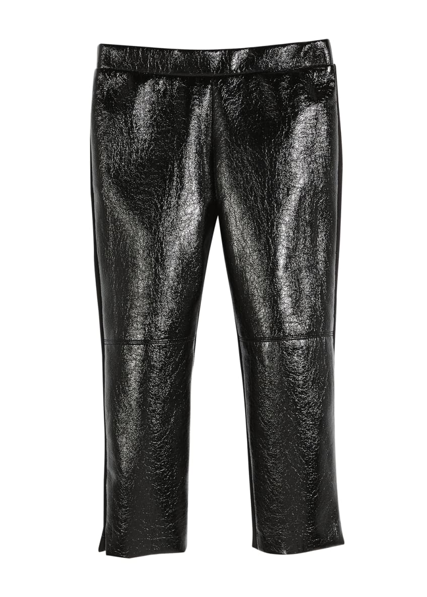 Faux leather front panel leggings sale